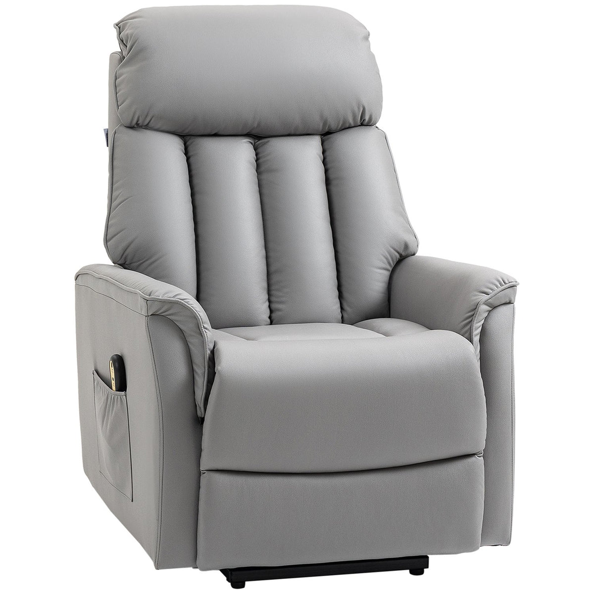 Electric Stand-Up Chair Upholstered Tv Chair Relaxation Chair With Stand-Up Aid, Reclining Function, Tv Chair With Remote Control, Side Pocket, Microfiber Fabric, Gray