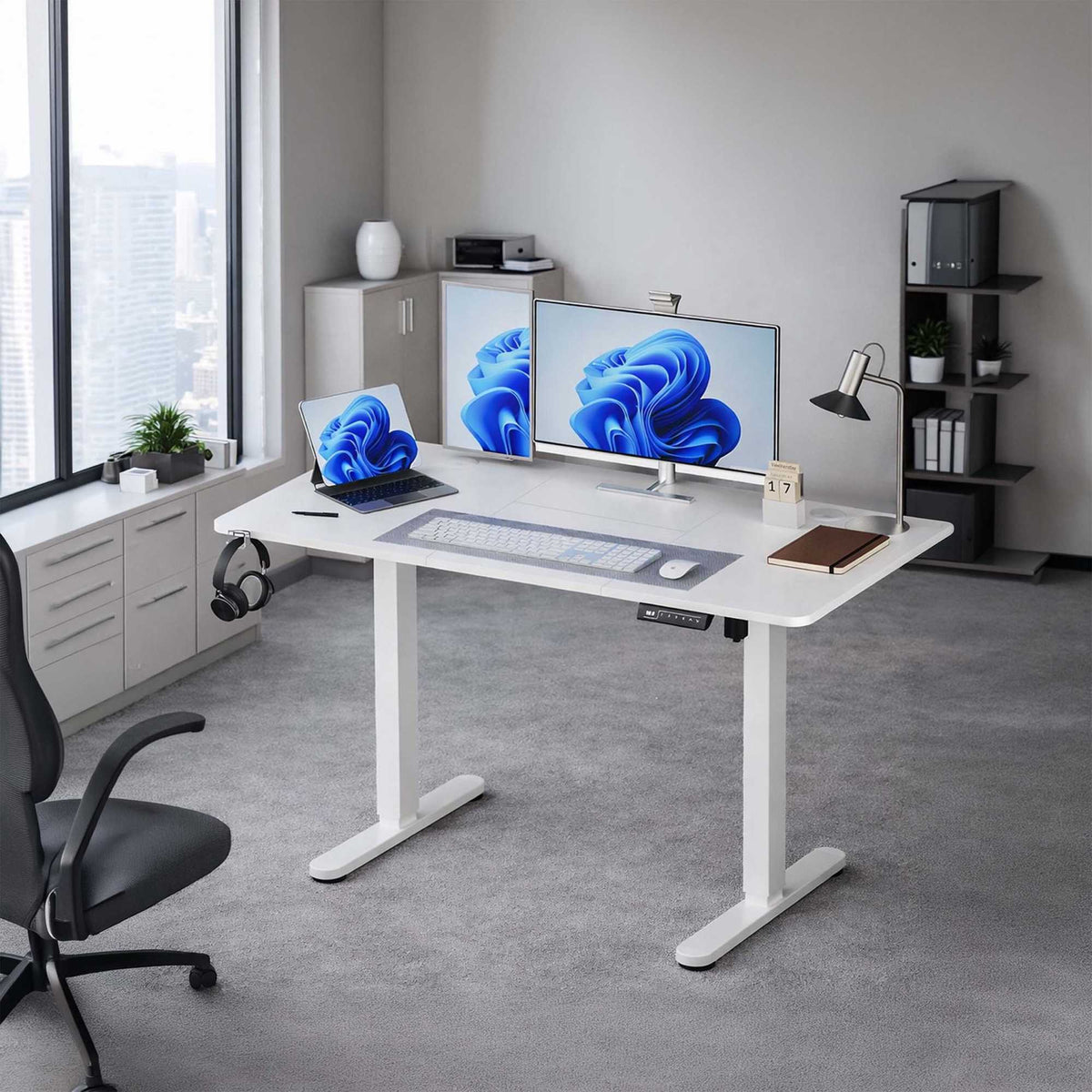 Electric Standing Desk, Wood-Effect Top, Memory Presets