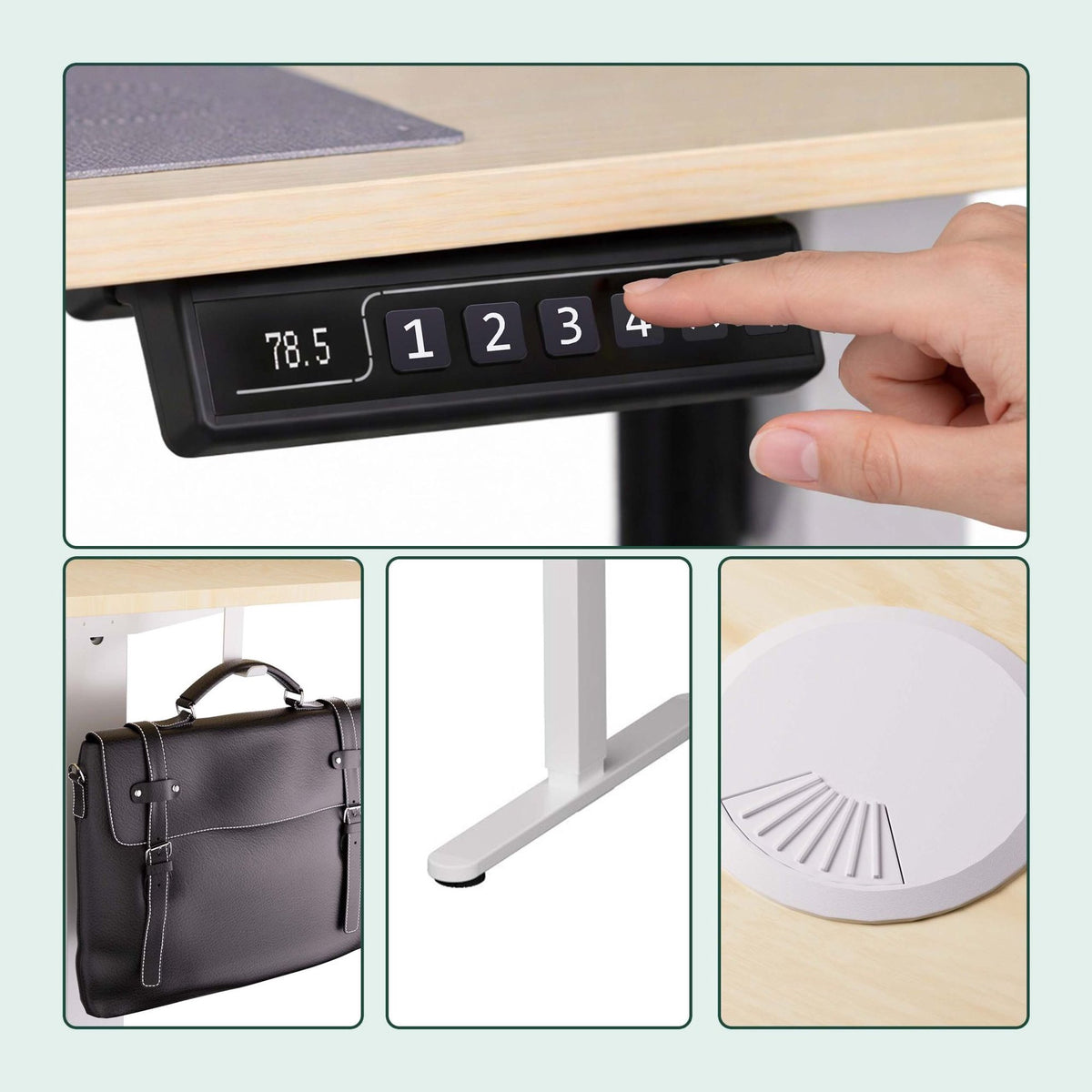Electric Standing Desk – Wood-Effect Top, Memory Presets
