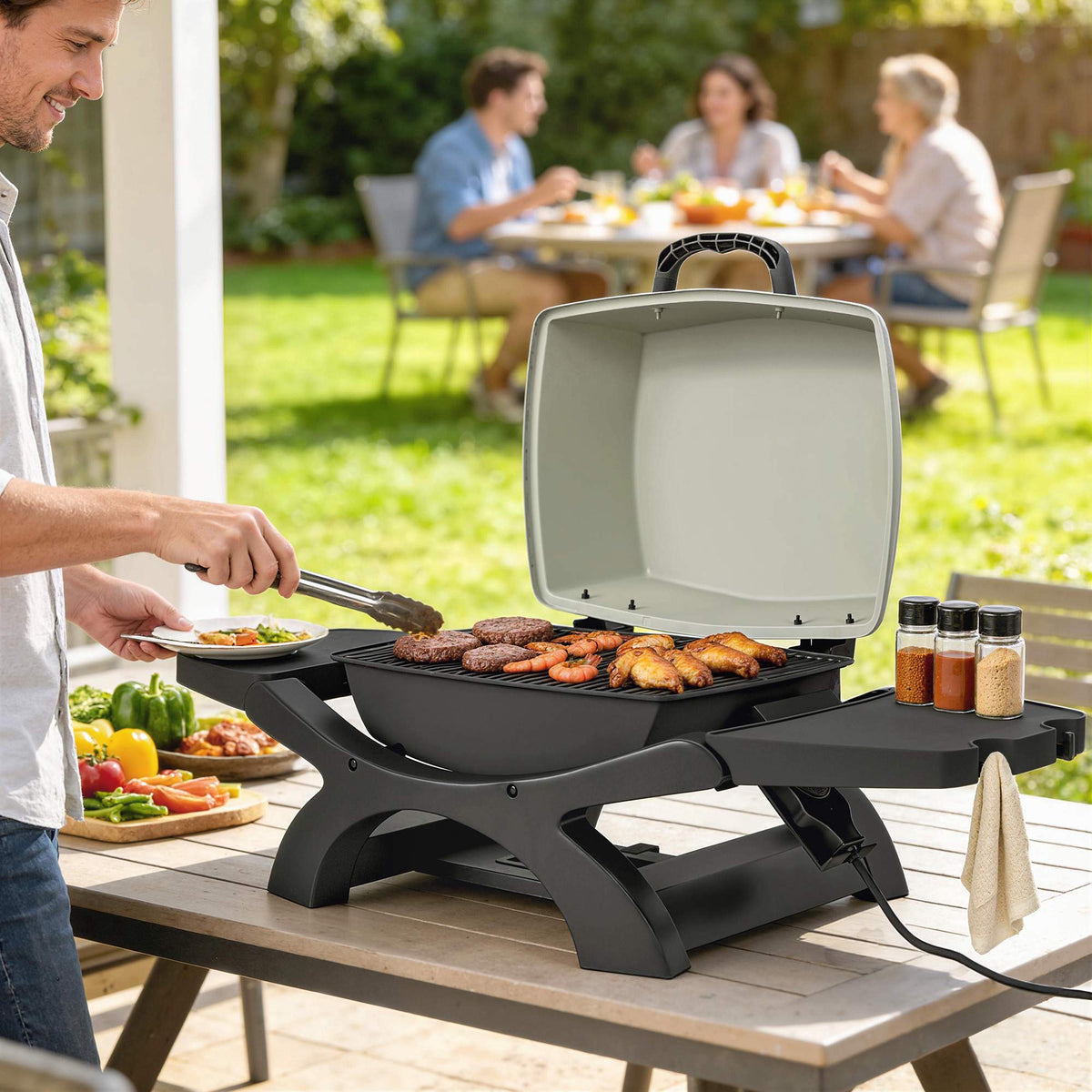Electric Table Grill 2300W, Non-Stick, Portable, 23x71 cm