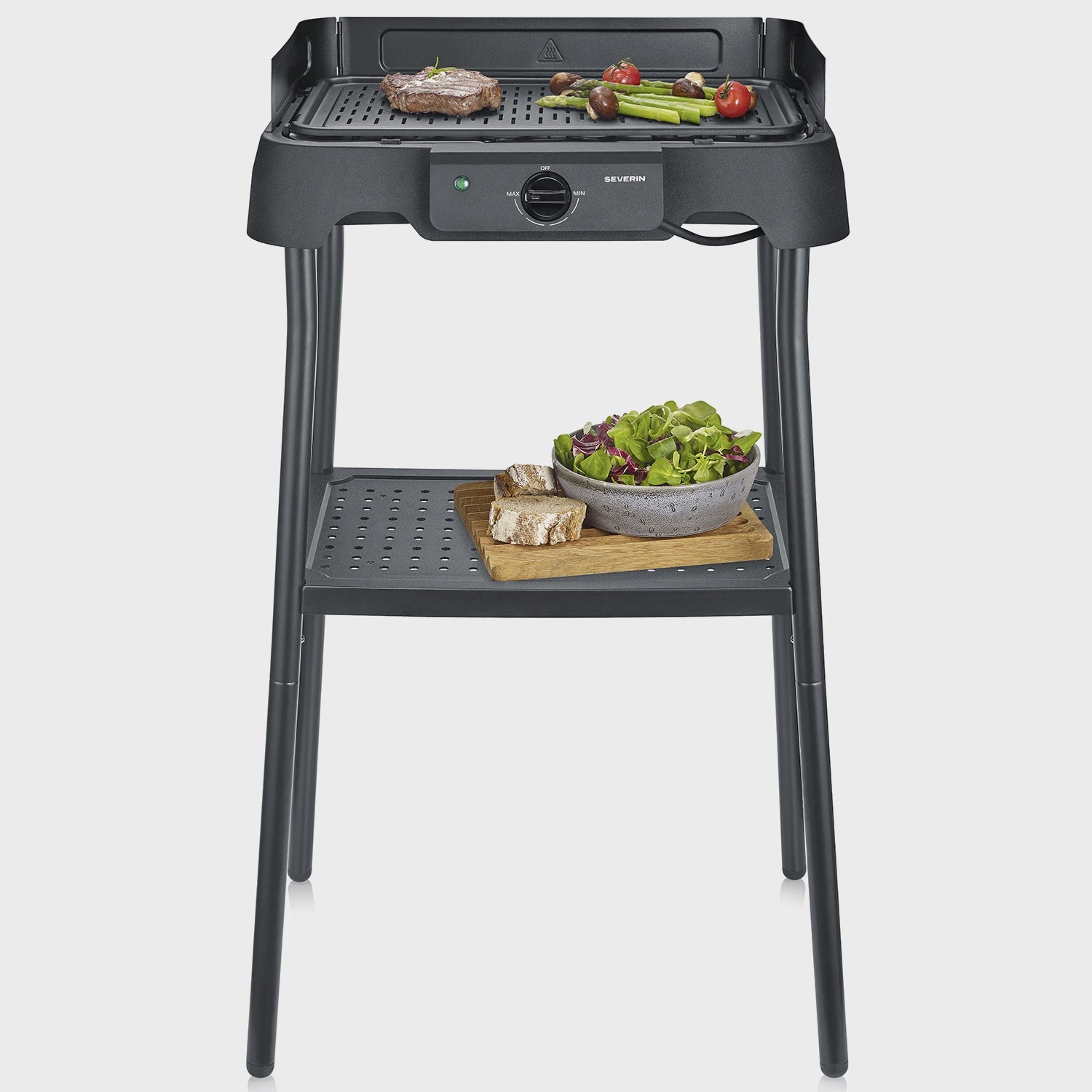 Electric Table Grill with Stand & Grill Plate, 2000W