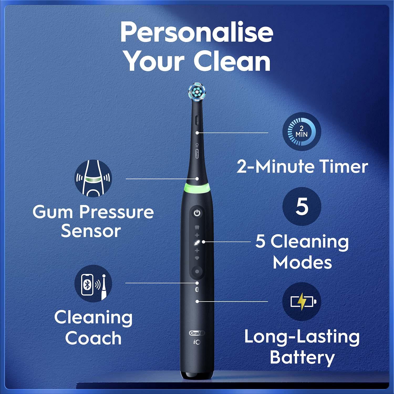 Electric Toothbrush Duo, 5 Modes – Black/White