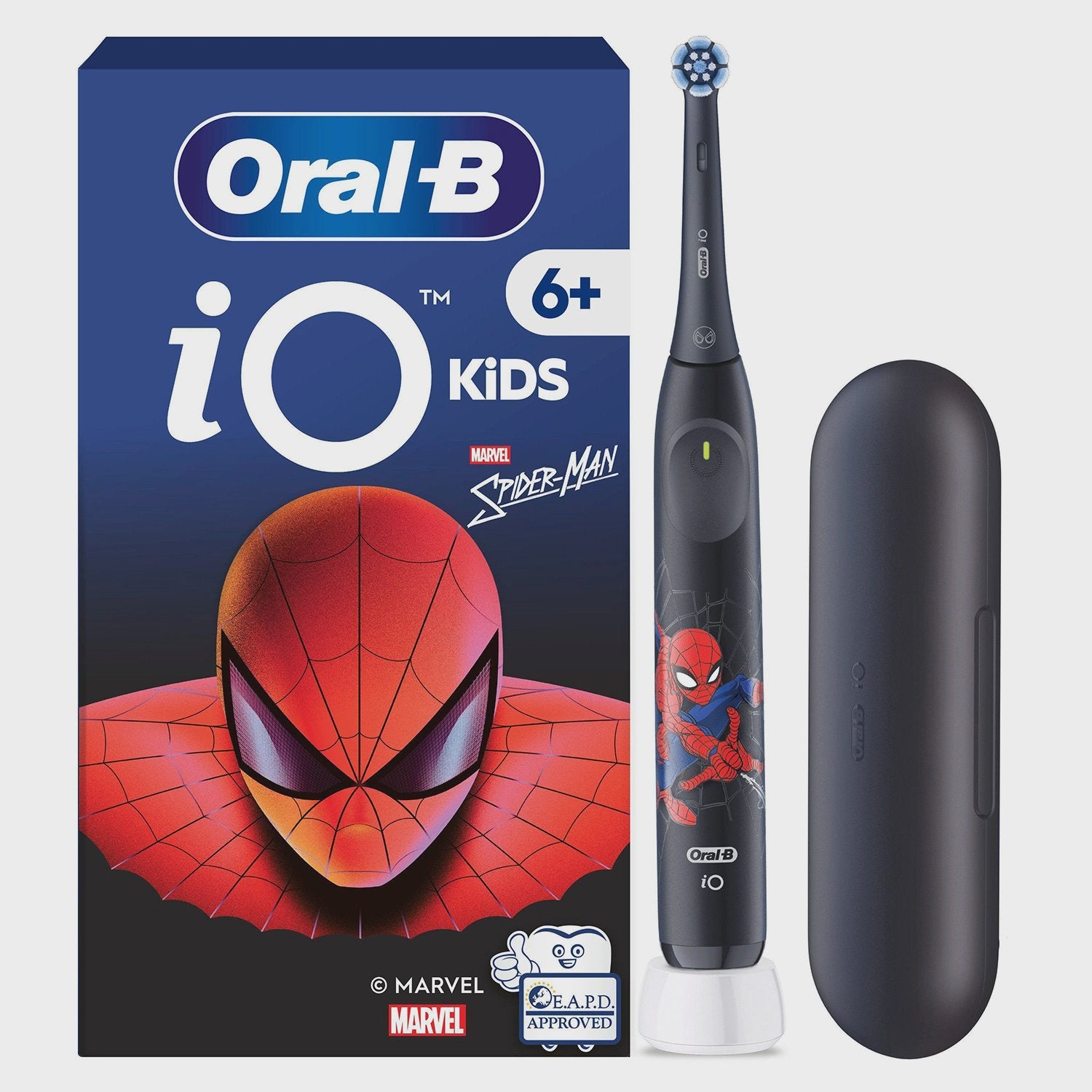 Electric Toothbrush for Kids 6+, Spiderman Design, Travel Case