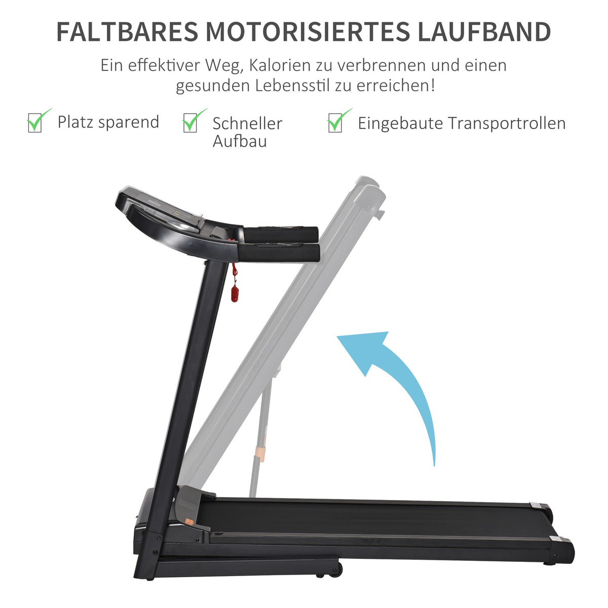 Electric Treadmill Foldable With 12 Programs, Led Display, Cup Holder & Mobile Phone Holder, For Home Gym