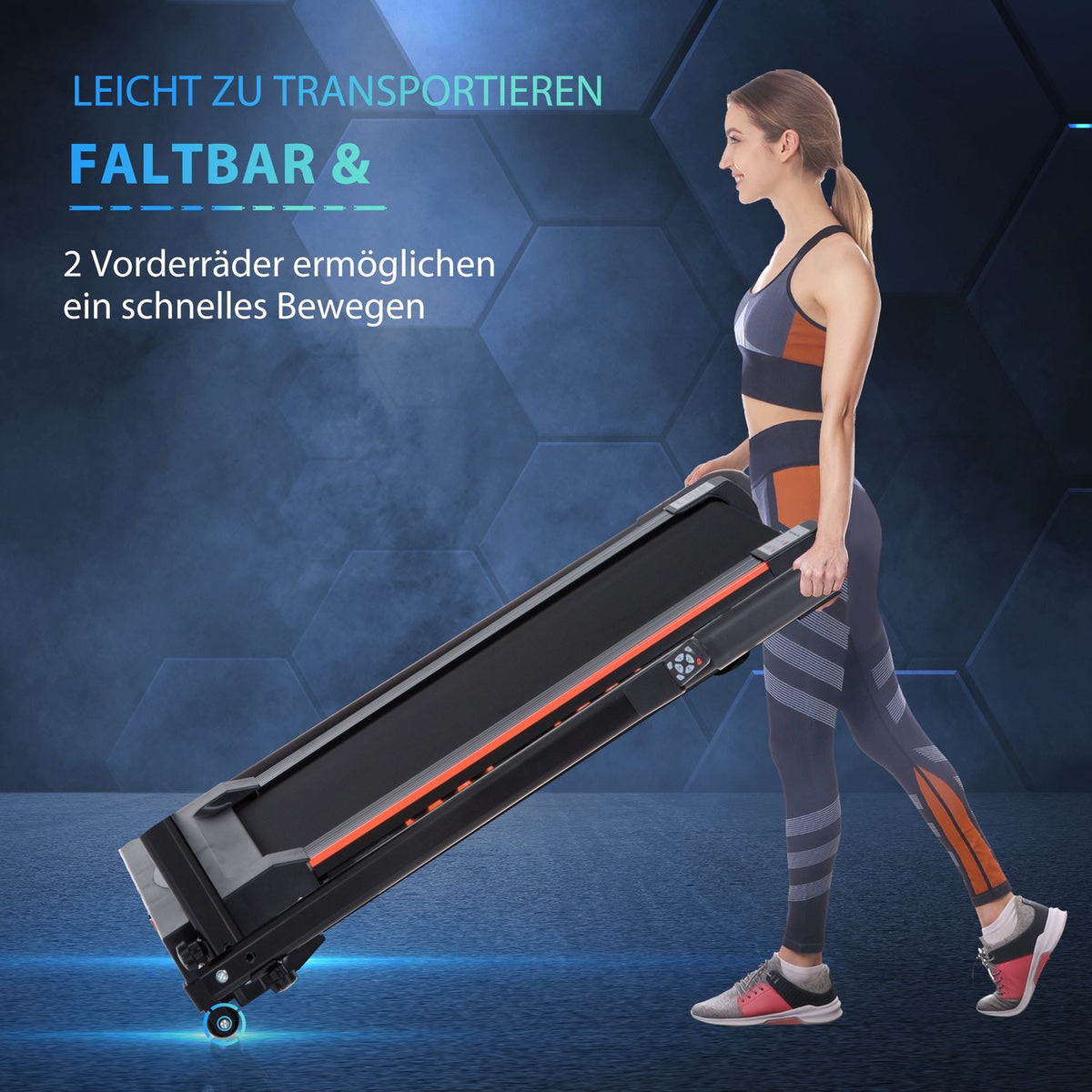 Electric Treadmill With Lcd Display, Foldable Fitness Machine, 1-6 Km/H, Steel, Black, 105 X 56 X 108.5 Cm