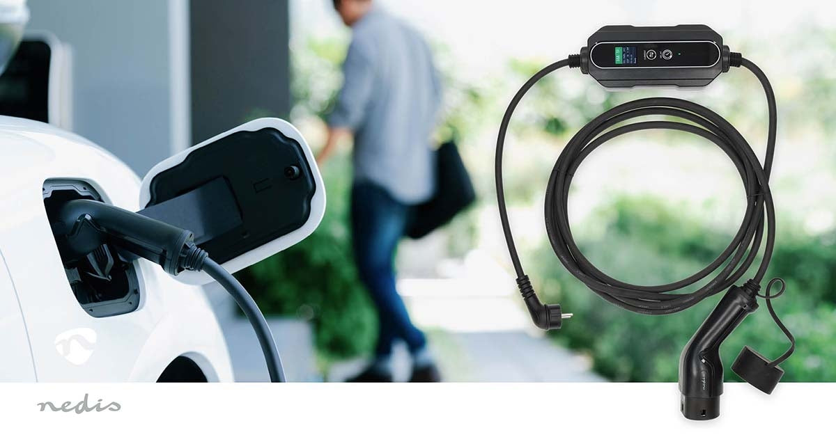 Electric Vehicle Portable Charger | AT-N05V3V3-F 3G1.5 | 1380 / 2300 / 3680 W | 6 / 8 / 10 / 13 / 16 A | 1 Phase | 5.00 m | Black | Gift Box