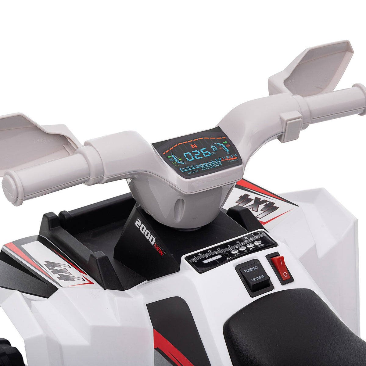 Electric children's quad, mini electric quad with forward and reverse functions, 6 V electric vehicle for children 1.5-3 years, 2.5 km/h, white