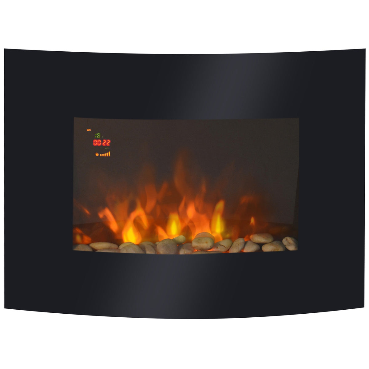 Electric fireplace electric wall fireplace 65 x 11.4 x 52cm, fireplace for a cozy atmosphere