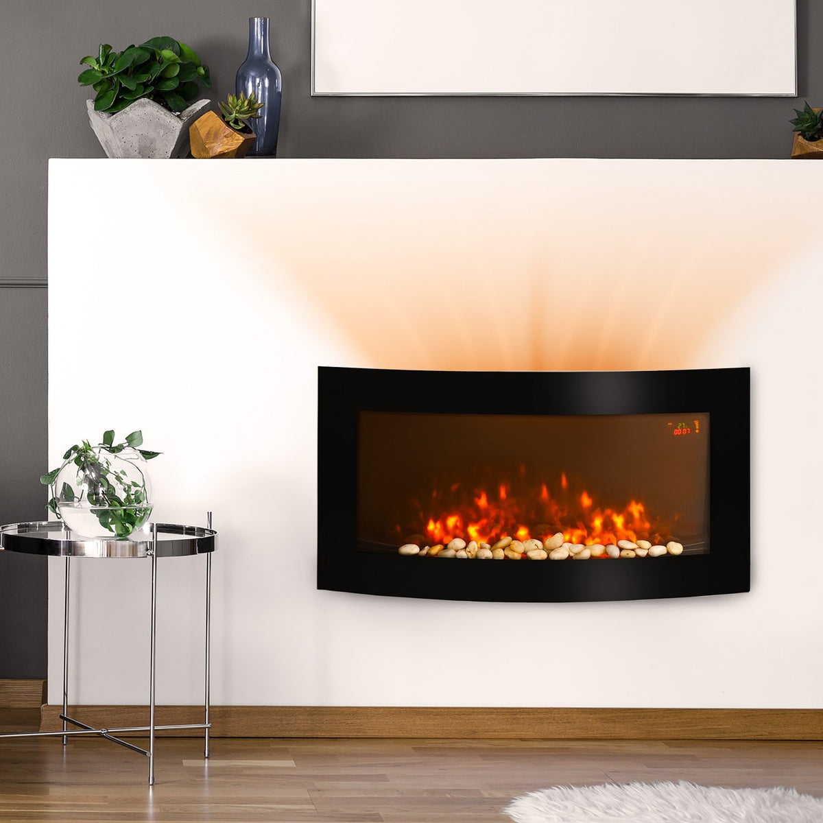 Electric fireplace fireplace electric wall fireplace 89.2 x 13.5 x 48cm modern design for a cozy atmosphere