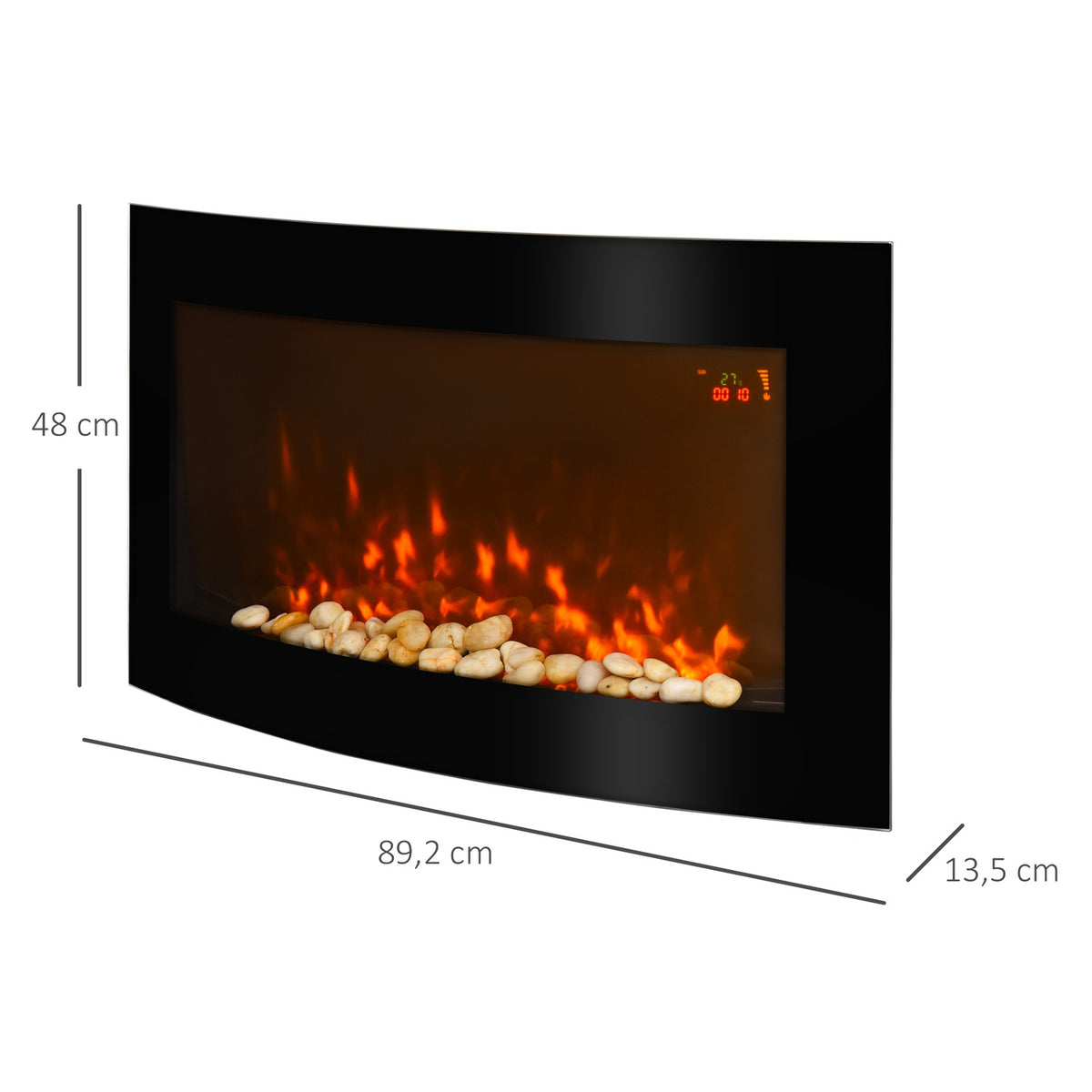 Electric fireplace fireplace electric wall fireplace 89.2 x 13.5 x 48cm modern design for a cozy atmosphere