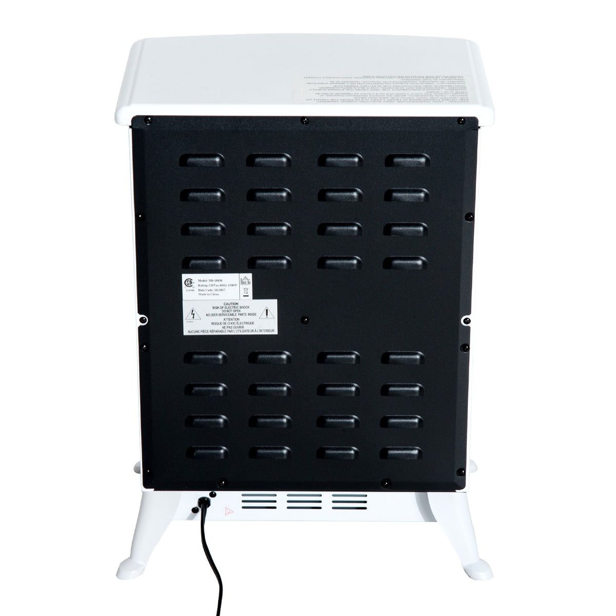 Electric fireplace stove with flame effect 950/1850W overheating protection white 41.5x28x54.8cm for cozy evenings