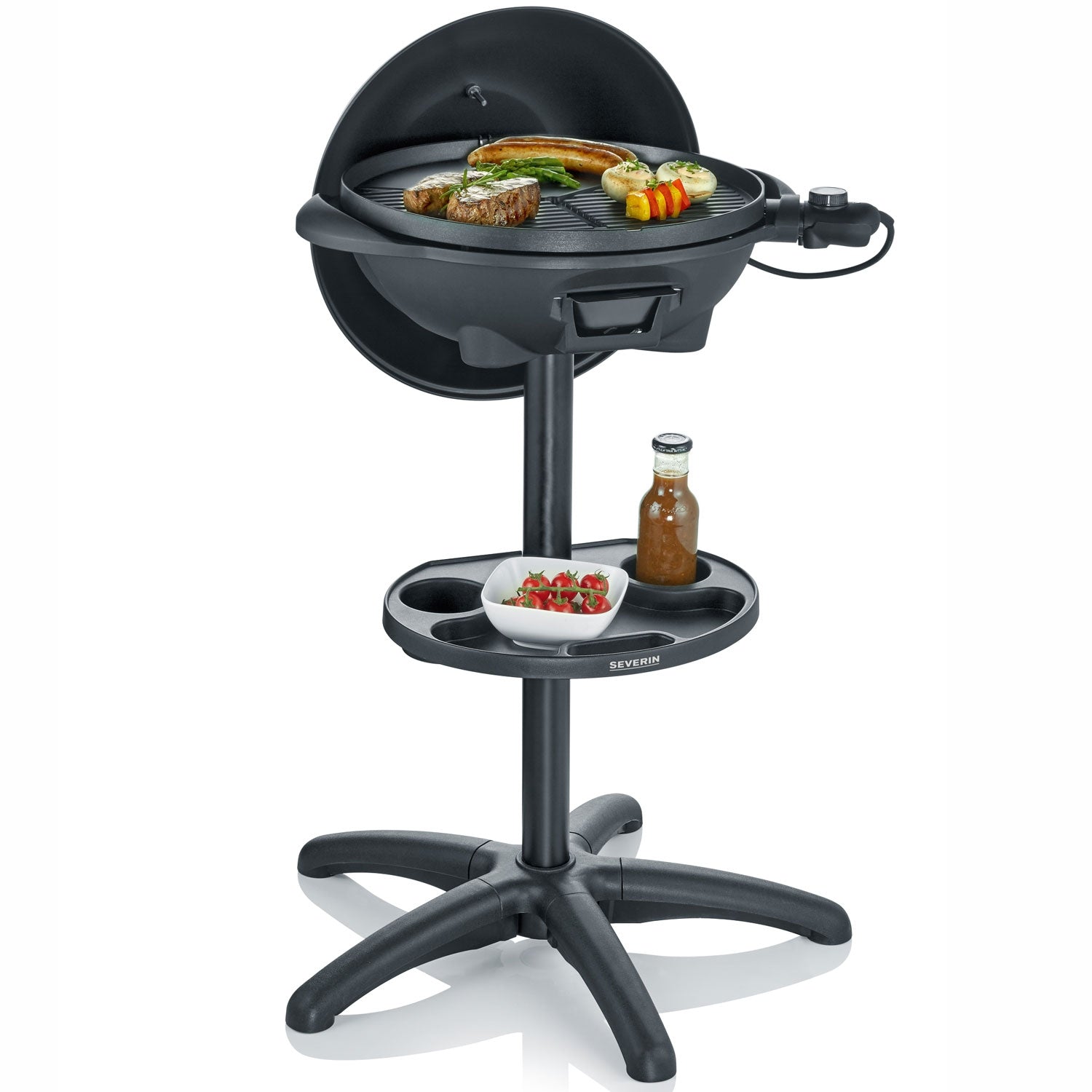Electric grill globe column stand with lid, PG8541