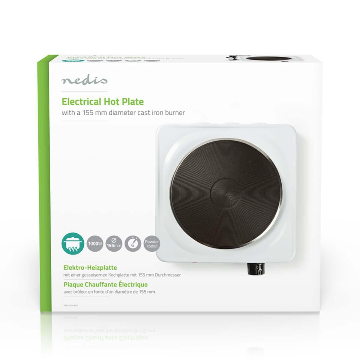 Electric hob | Cooking zones: 1 | 1000 W | Overheat Protection | White