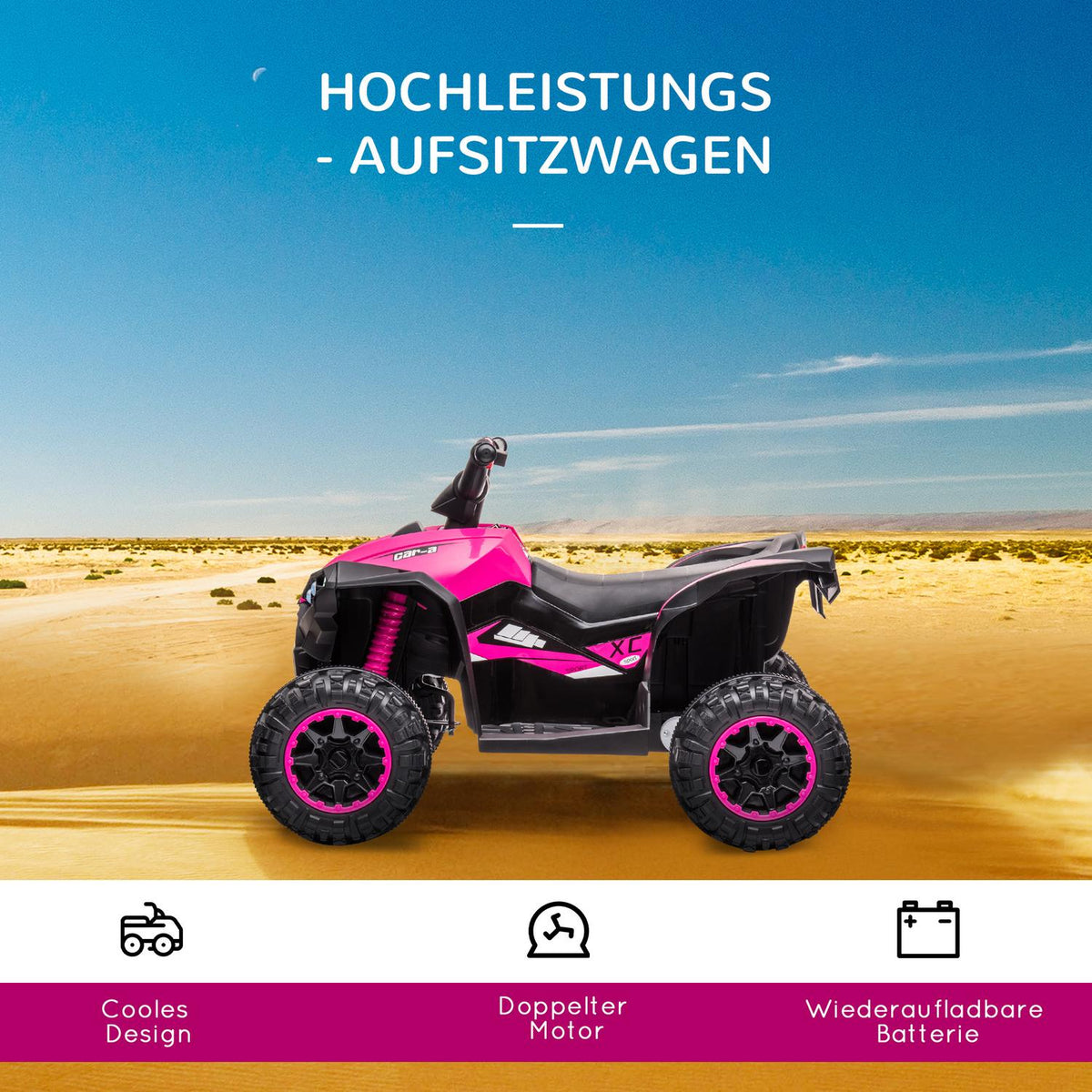 Electric quad, children's quad with USB port, children's motorcycle with MP3 music player, headlight, children's vehicle for children 3-5 years