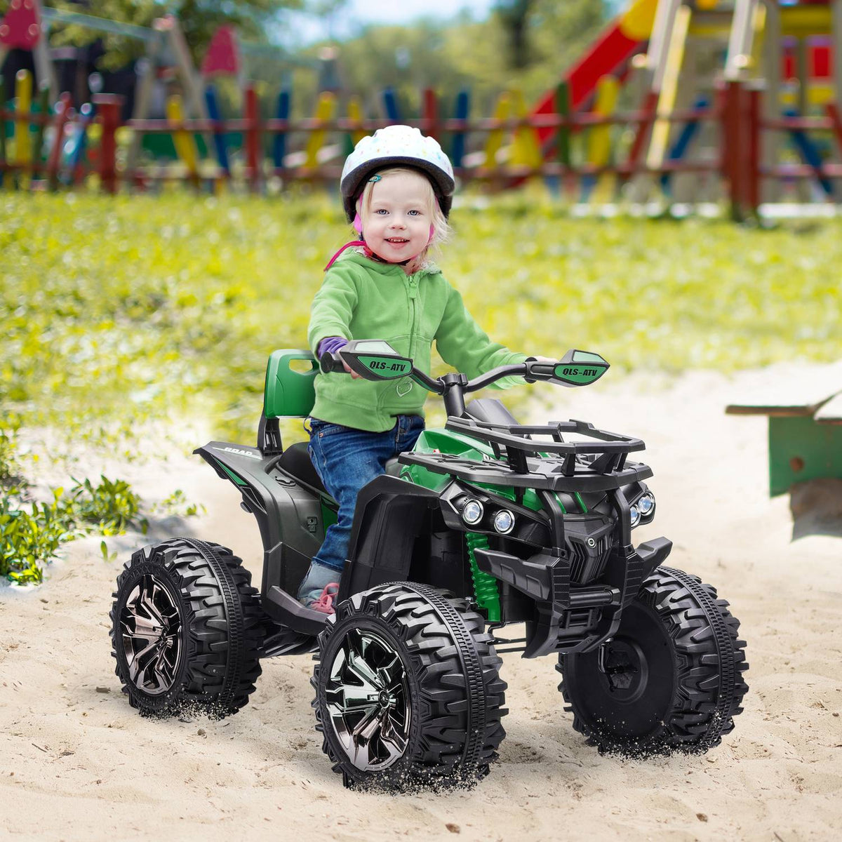 Electric quad for children, children's quad with forward, reverse function, MP3 music player, children's vehicle with headlight