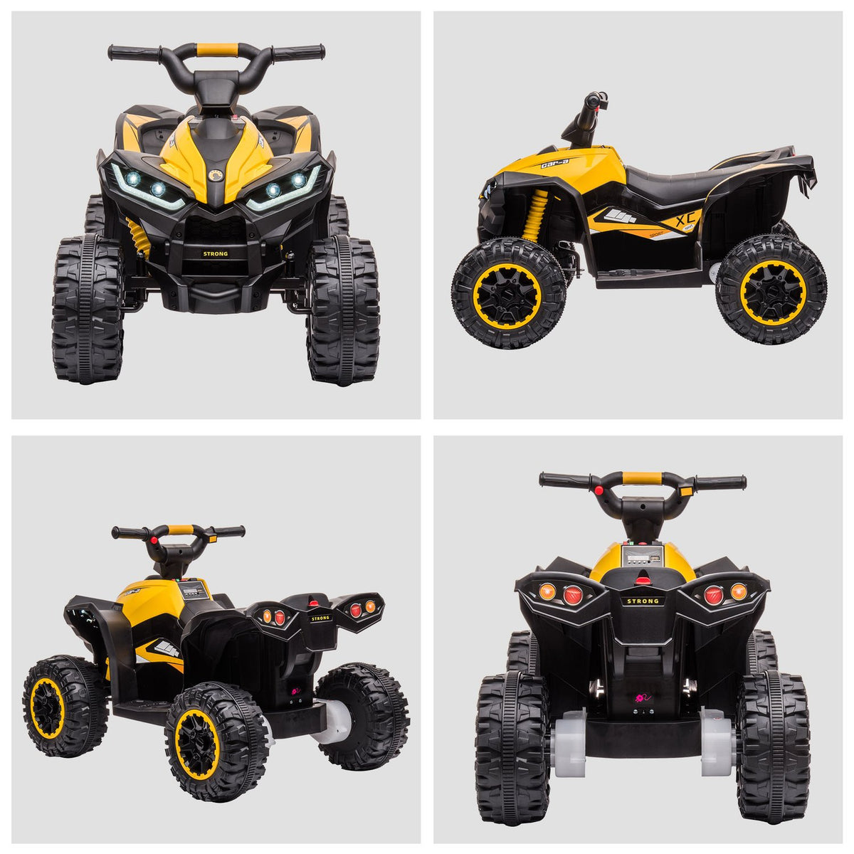 Electric quad for children, children's quad with forward, reverse function, USB port, MP3 music player, children's vehicle with 2 motors