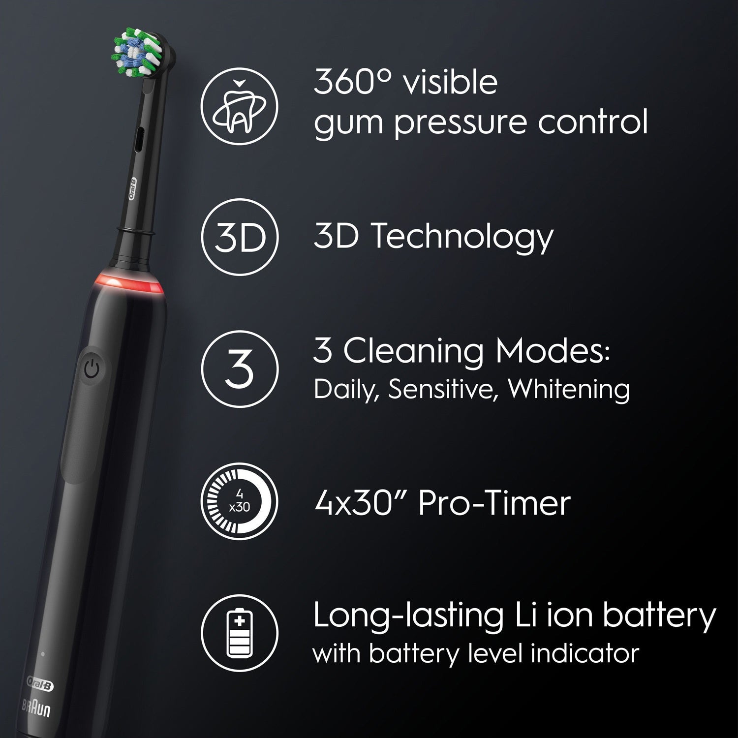 Electric toothbrush Pro3 Black + Extra Refill + TC