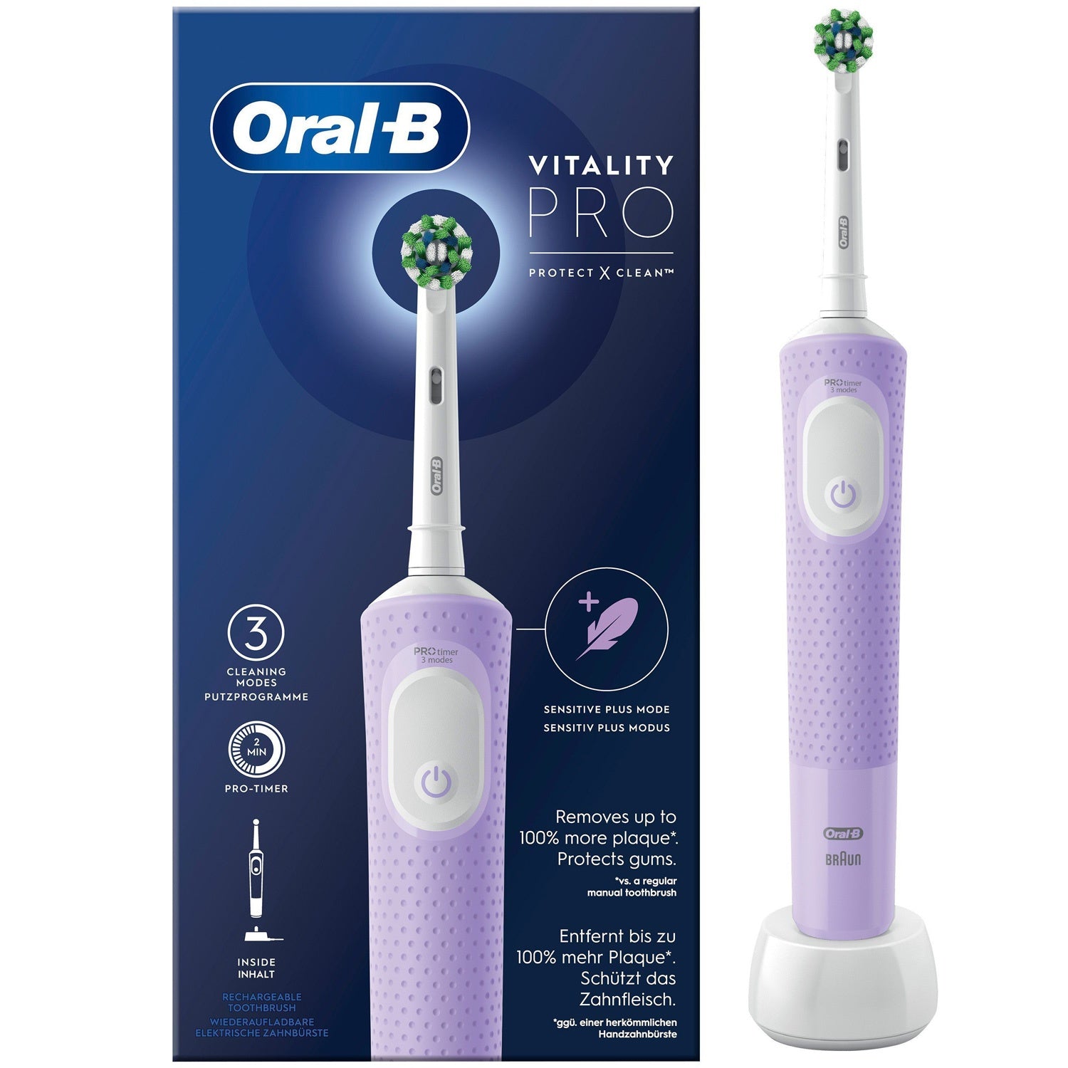 Electric toothbrush Vitality Pro Lilac CA HBOX