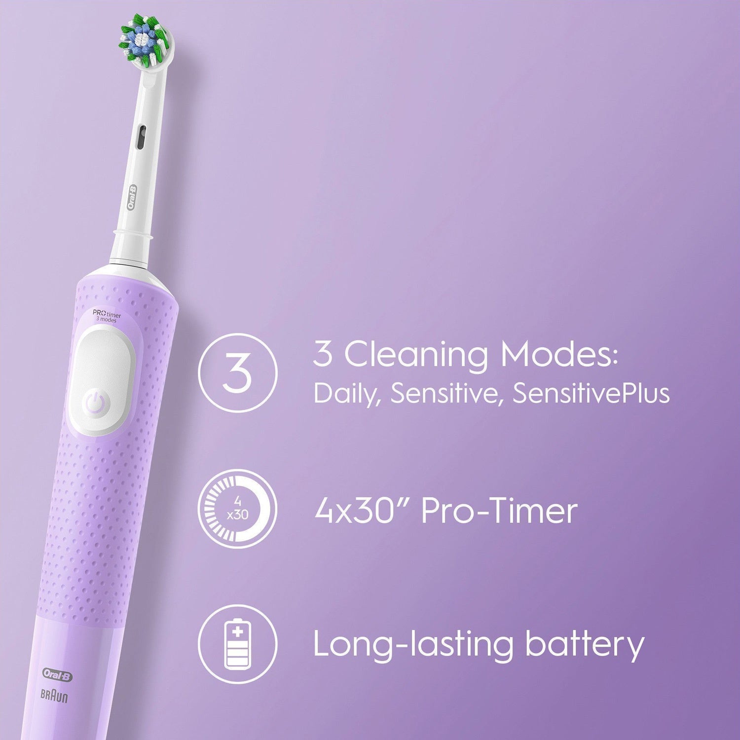 Electric toothbrush Vitality Pro Lilac CA HBOX