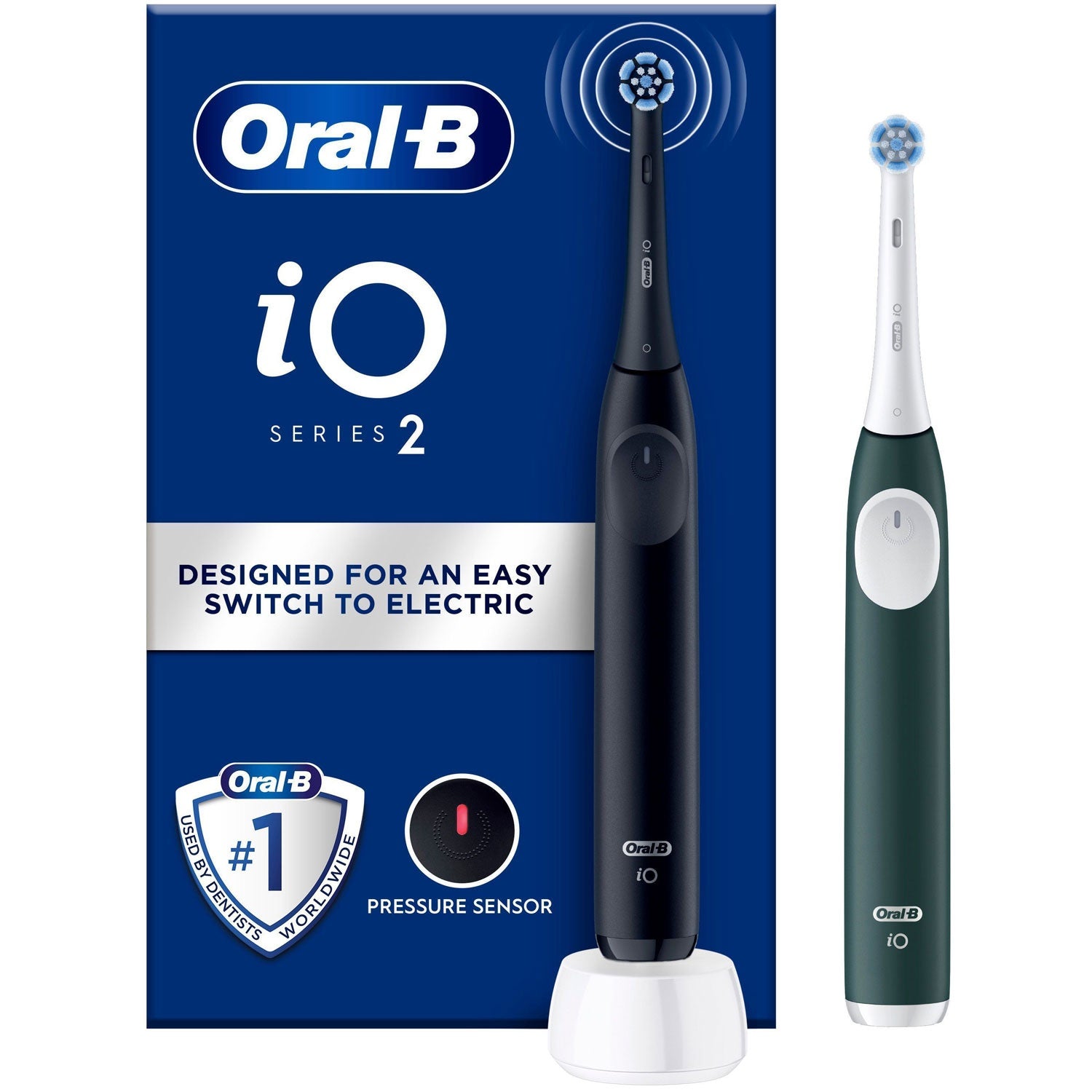 Electric toothbrush iO2 Series Duo Night Black / Forest Green