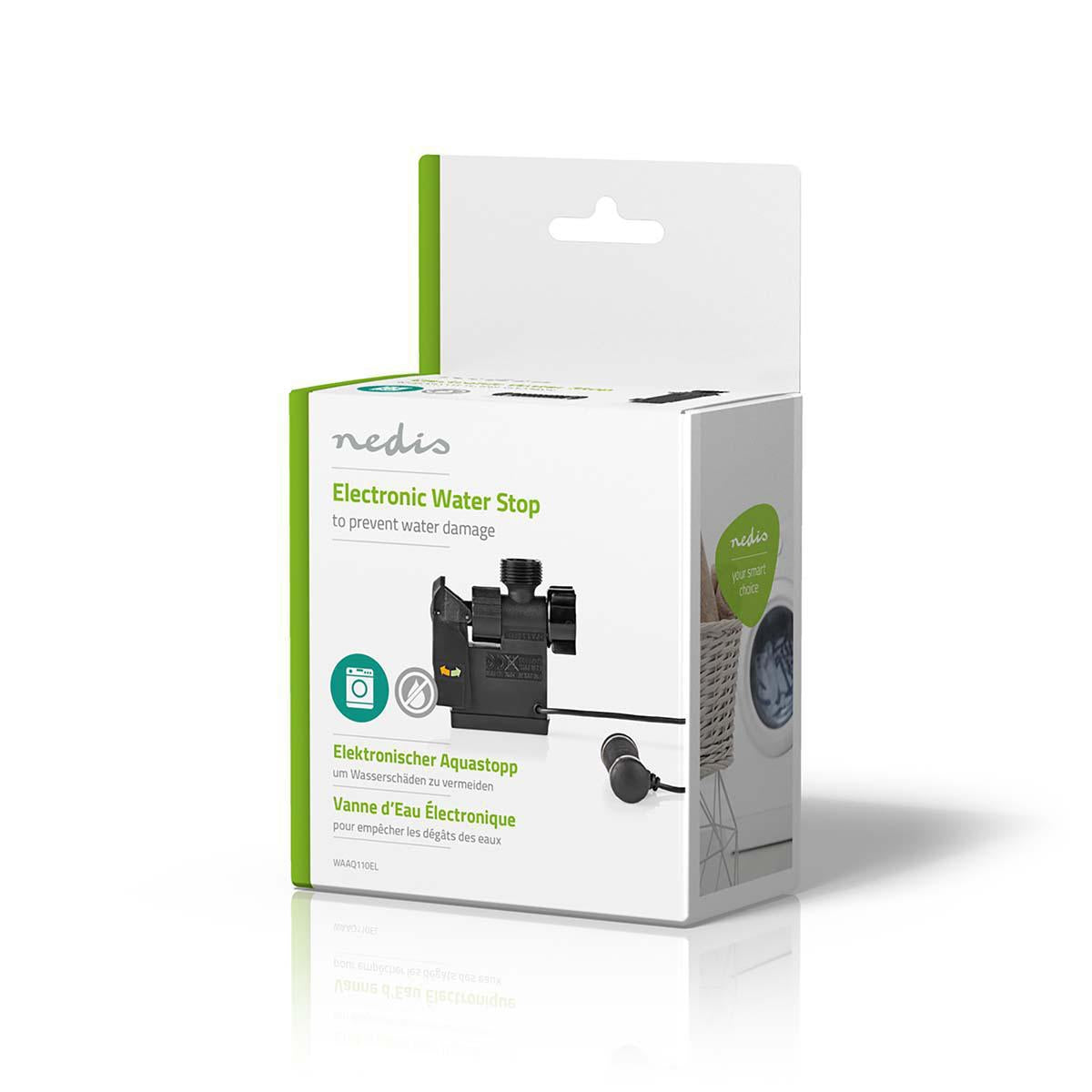 Electronic Waterblock | 3/4" Outer Thread | 3/4" Inner Thread | Suitable for: Dishwasher / Washing Machine | Black