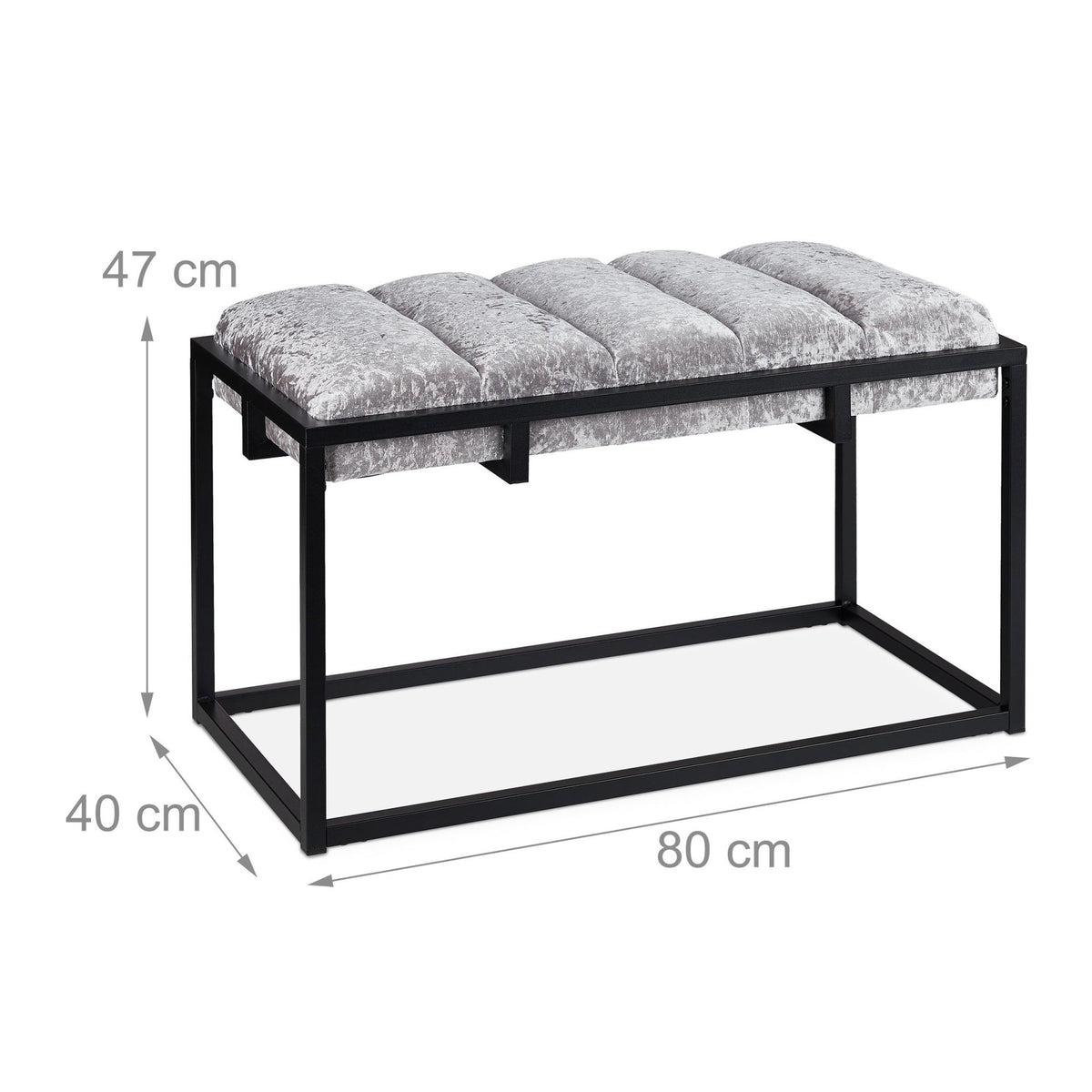 Elegant bench with velvet upholstery