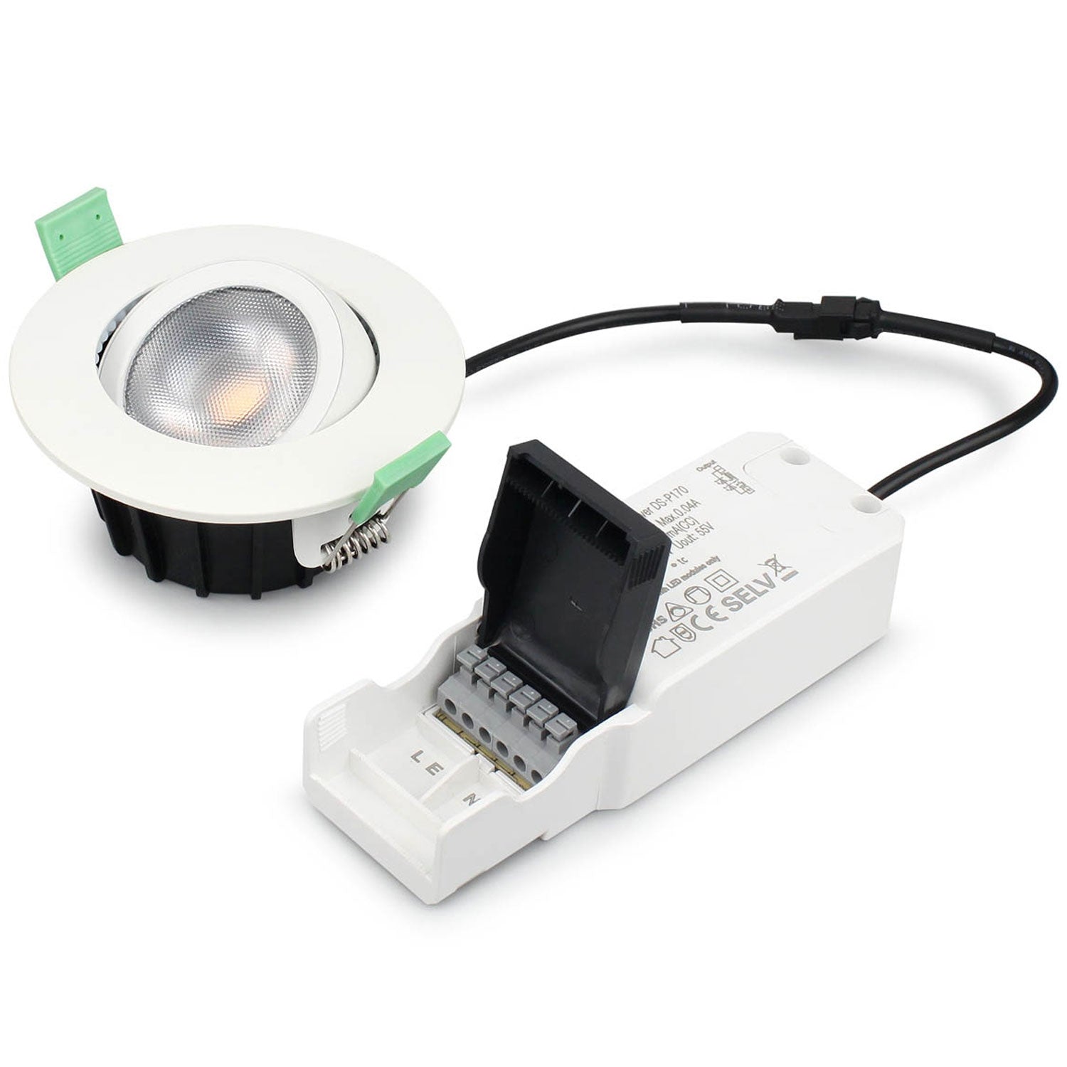Ellen Recessed downlight Dim-to-Warm 520lm IP65 1-pack White