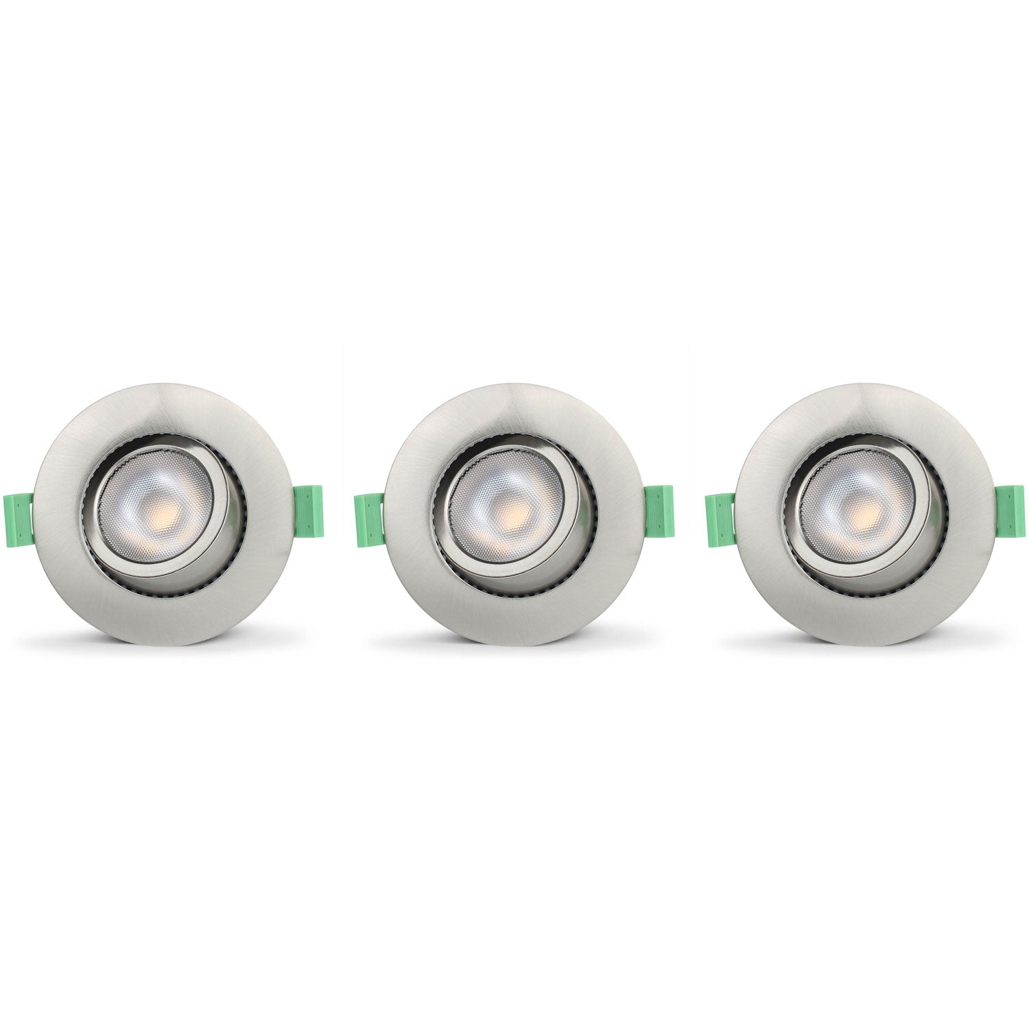Ellen Recessed downlight Dim-to-Warm 520lm IP65 3-pack Brushed steel