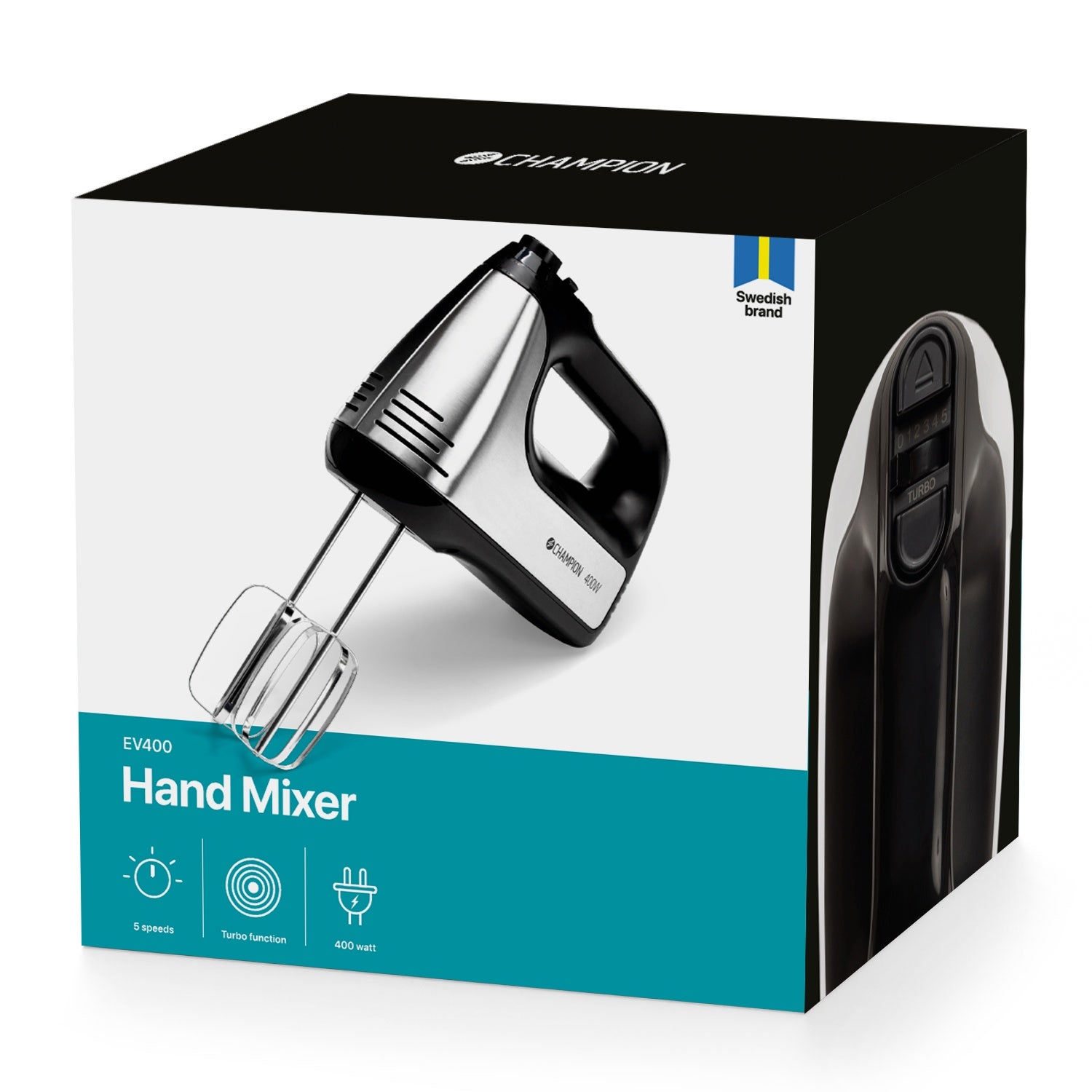 Elvisp 400W 5-speed + Turbo EV400 Black/Stainless