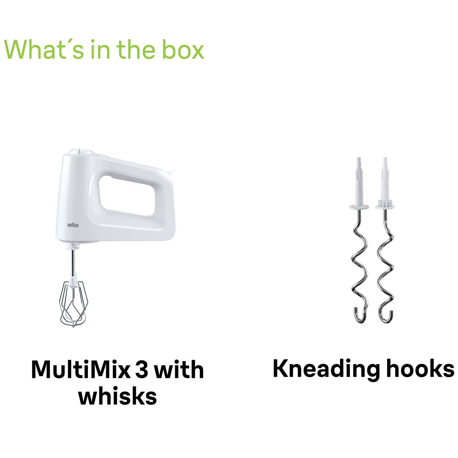 Elvisp HM3000WH MultiMix3 450W incl. Dough hooks
