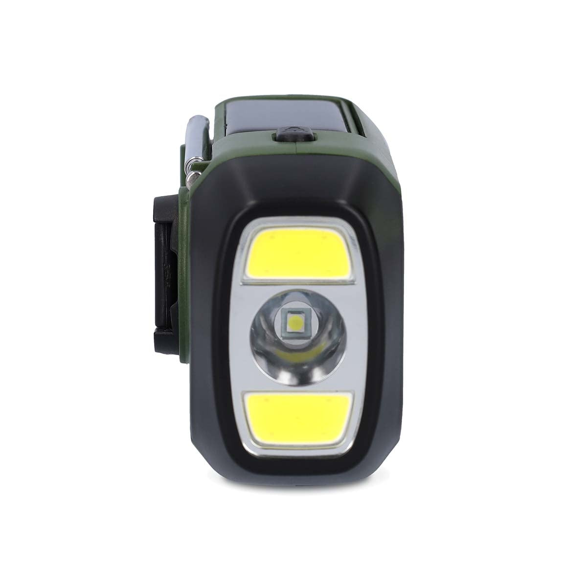 Emergency radio | Portable design | DAB+ / FM | Battery Powered / Hand Crank / Solar Powered / USB Power | Alarm clock | Green / Black