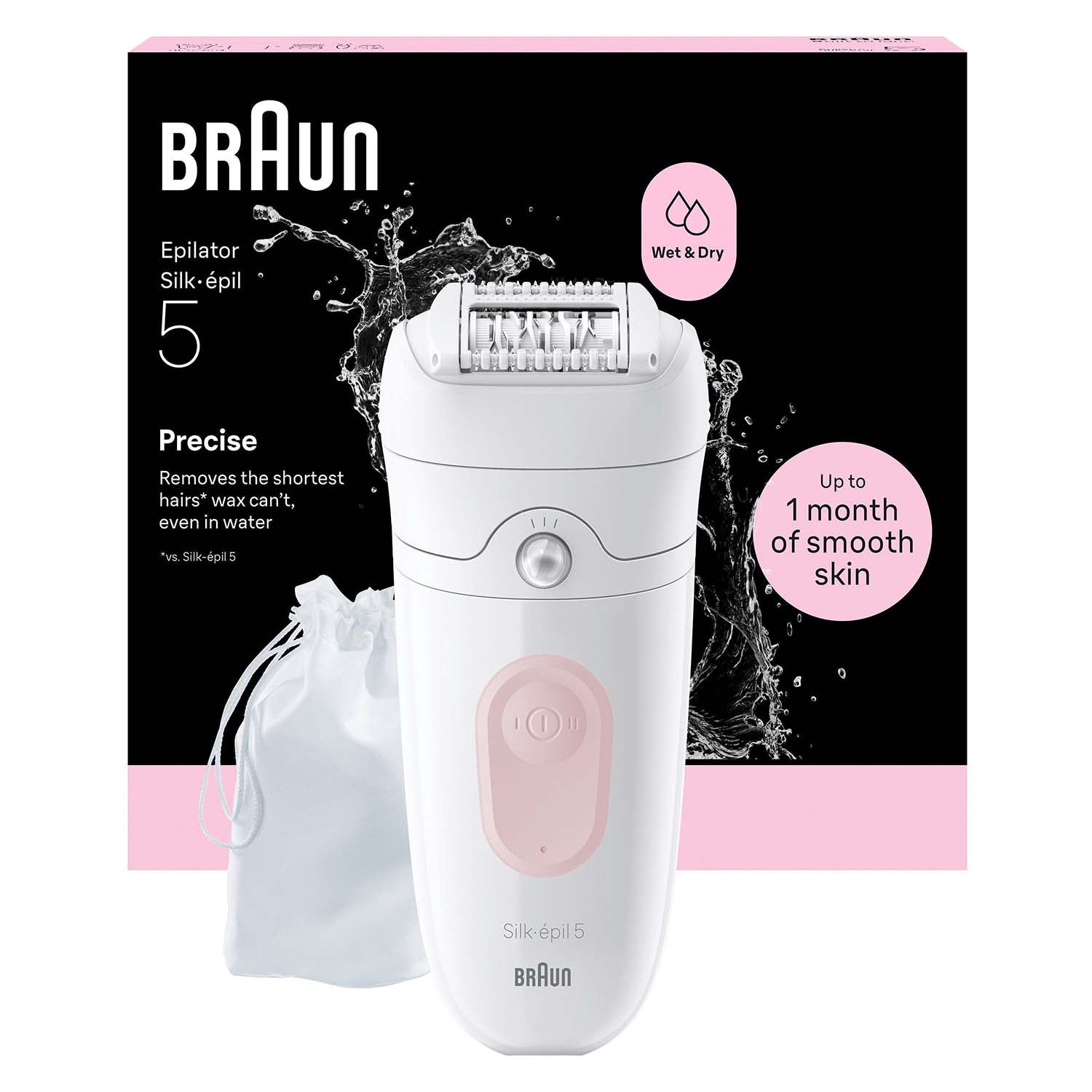 Epilator Wet & Dry, Long-Lasting Smooth Skin, Cordless