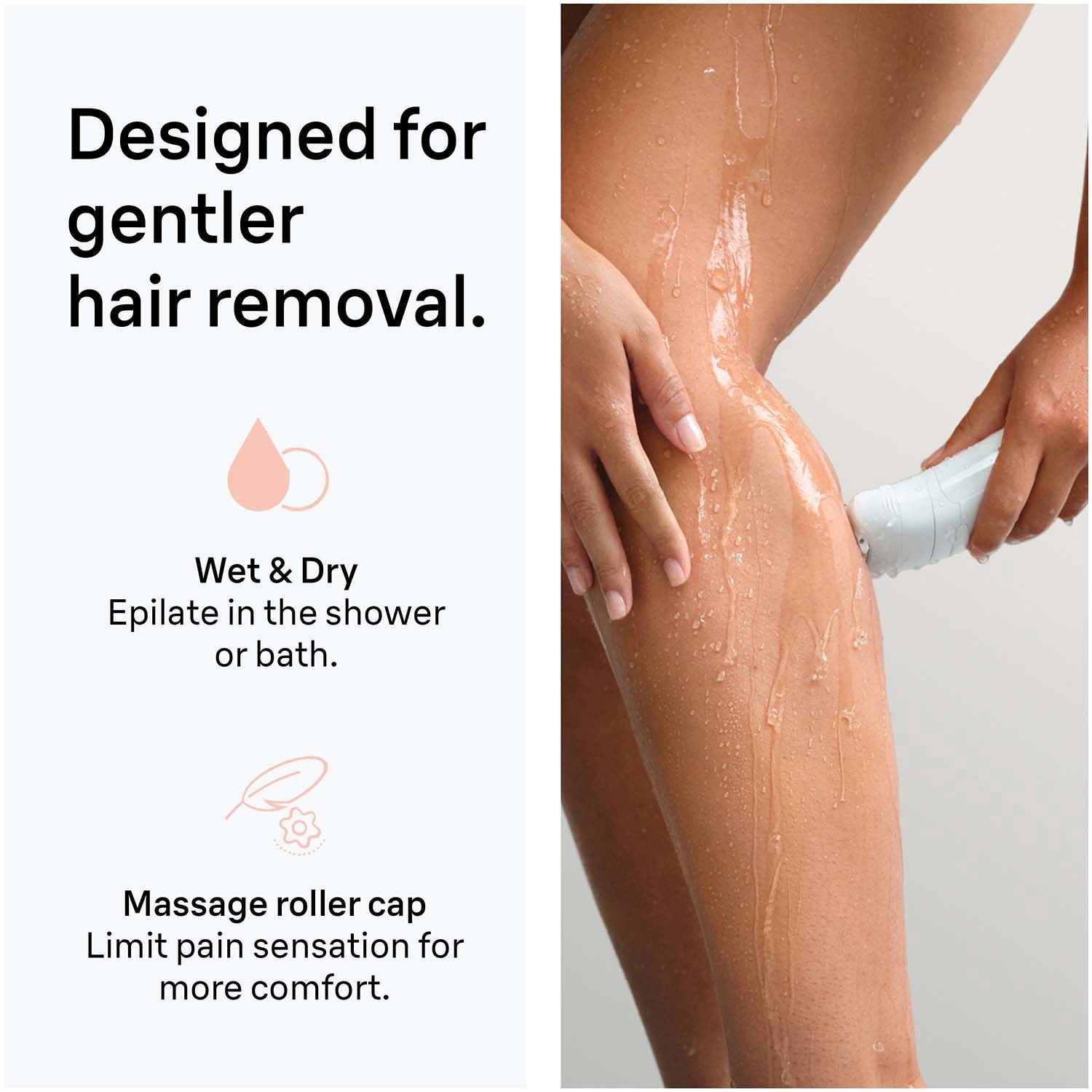 Epilator Wet & Dry, Long-Lasting Smooth Skin, Cordless