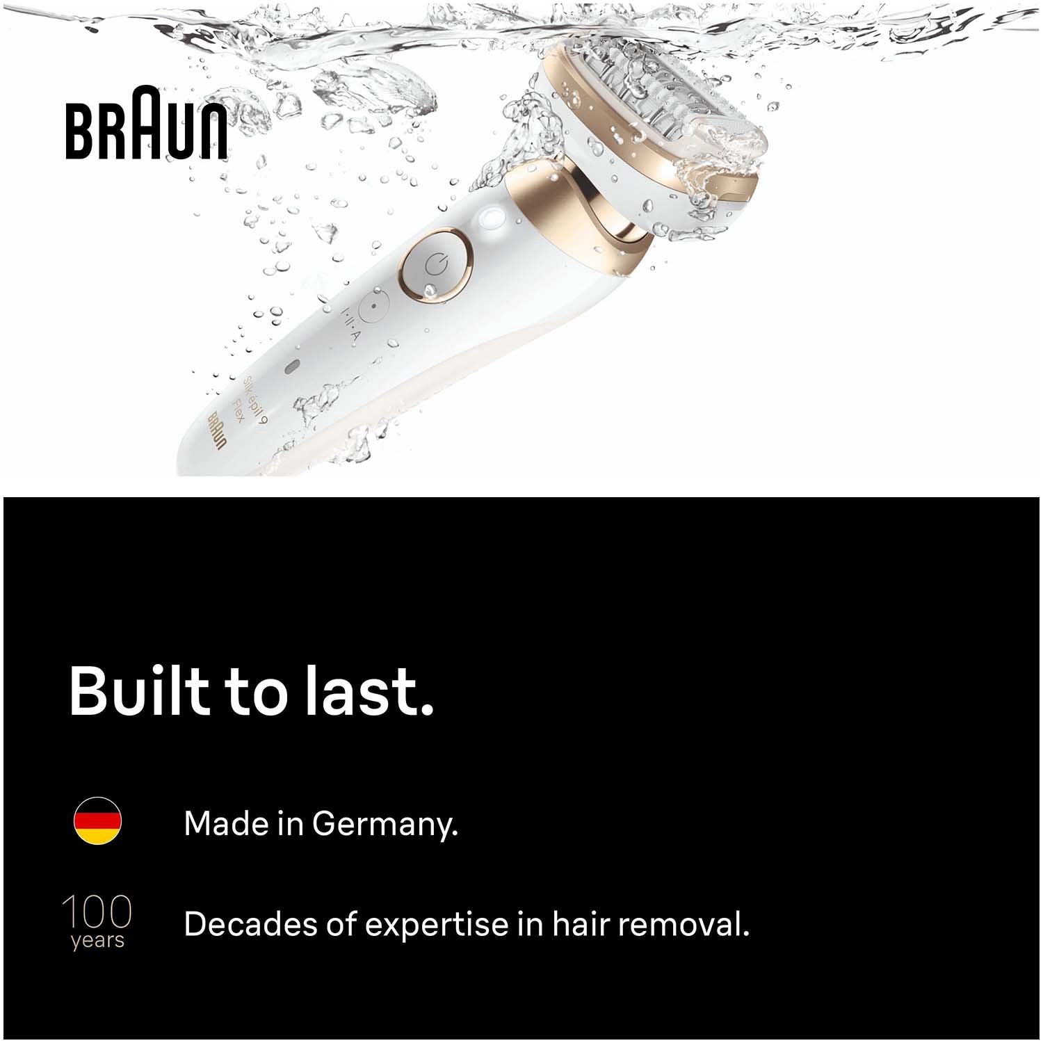 Epilator Wet & Dry, Long-Lasting Smooth Skin, Gold