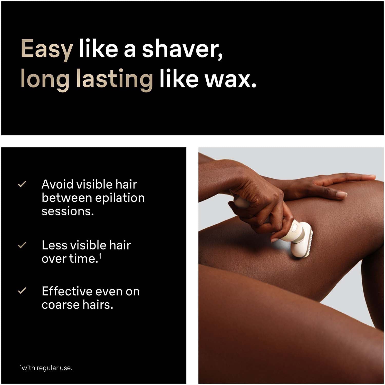 Epilator Wet & Dry, Long-Lasting Smooth Skin, Gold