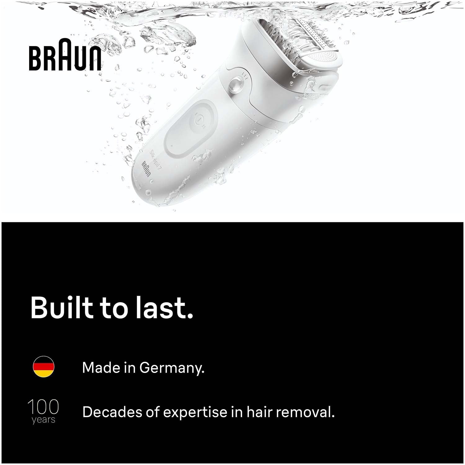 Epilator Wet & Dry, Long-Lasting Smooth Skin, Silver