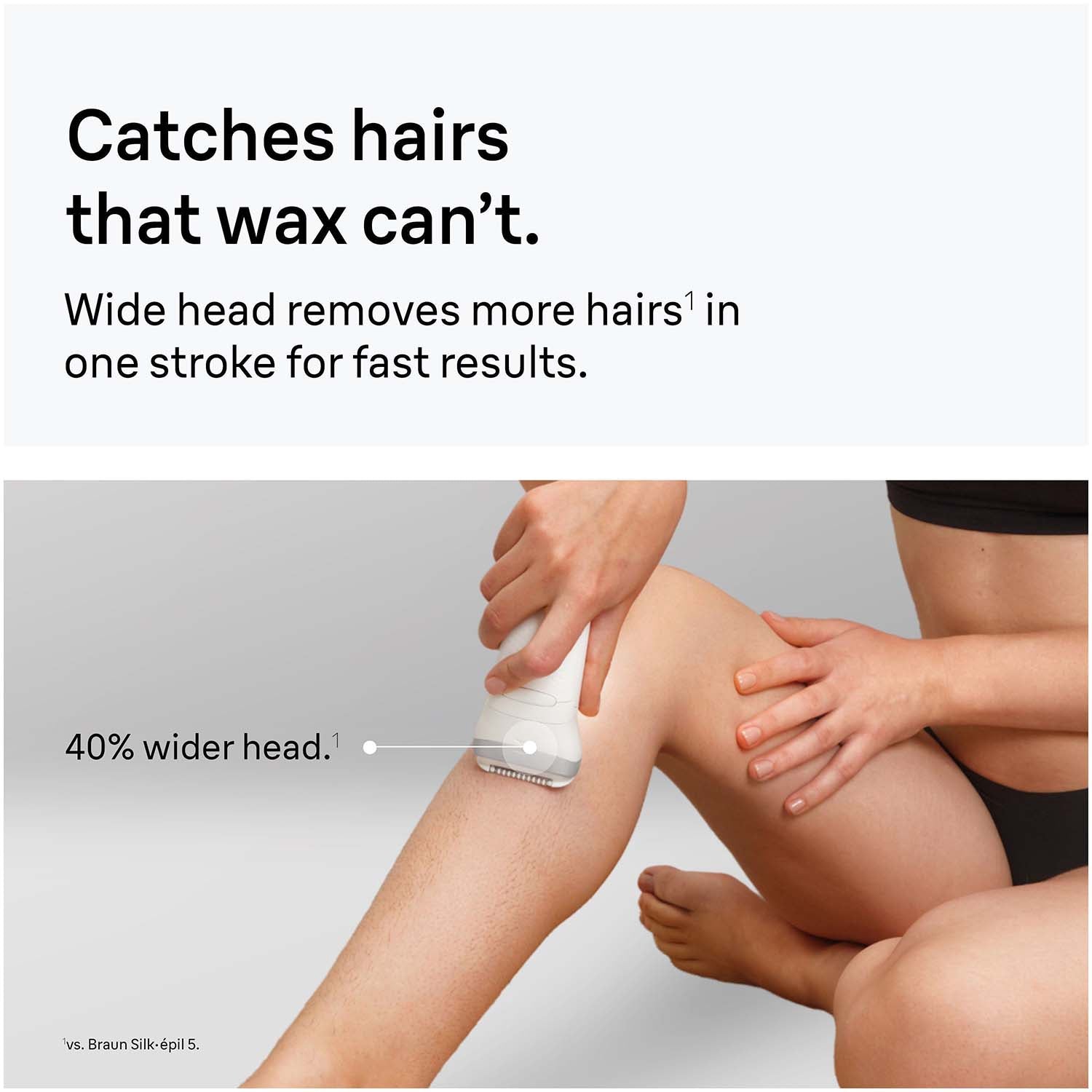 Epilator Wet & Dry, Long-Lasting Smooth Skin, Silver