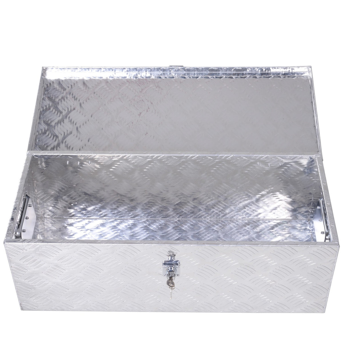 Equipment Box, Tool Box, Drawbar Box, Transport Box, Aluminum Box, Aluminum Box, Silver, 76X33X25Cm