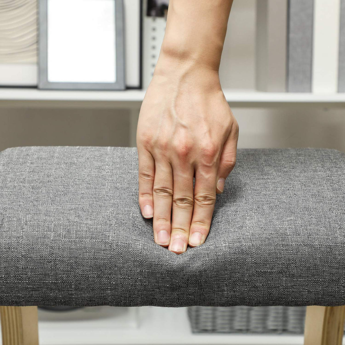 Ergonomic Knee Stool Rocking Knee Chair Desk Chair for Home Office Improve Posture Gray