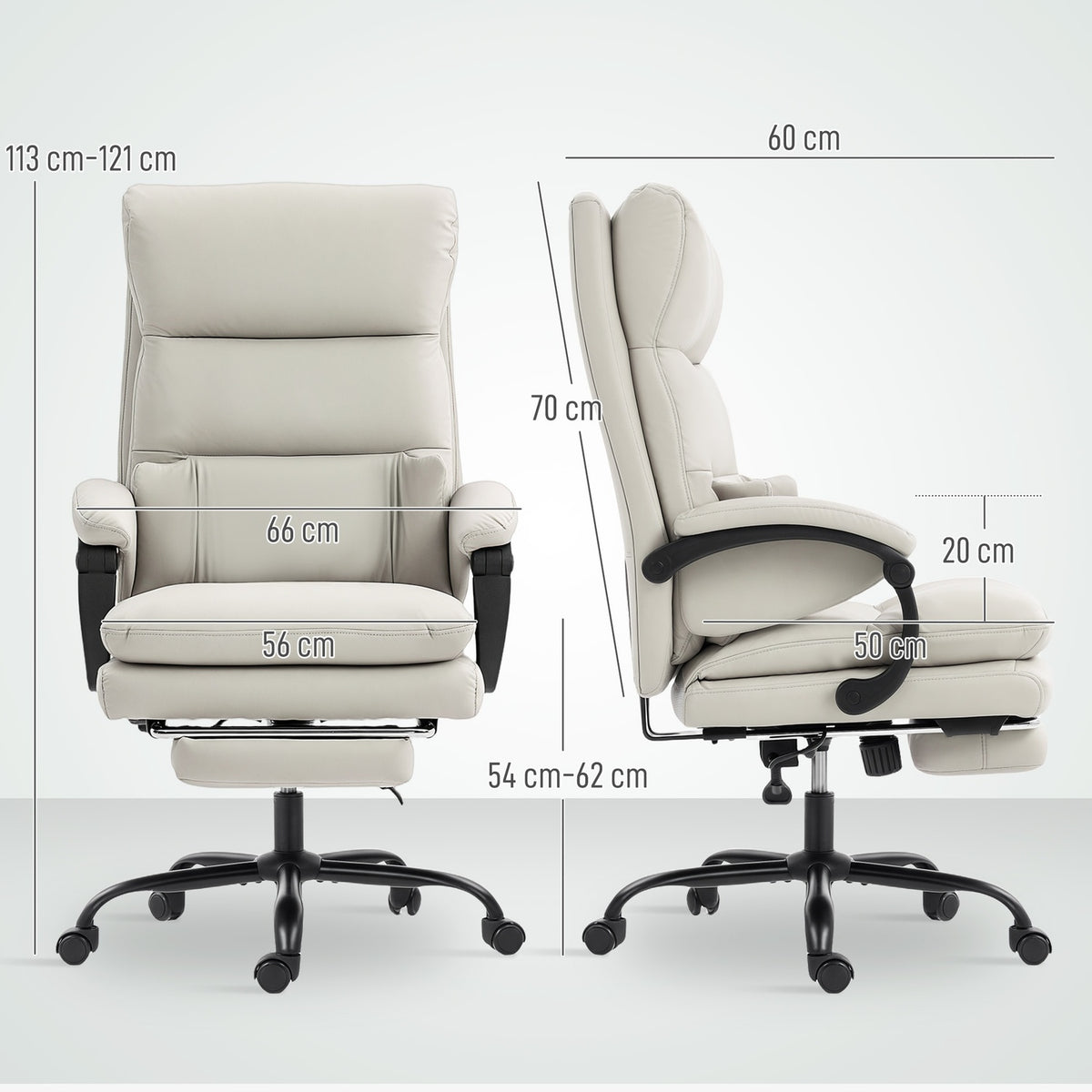 Ergonomic Office Chair, Adjustable, Lumbar Support, Light Grey