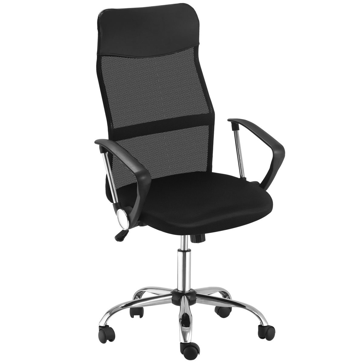 Ergonomic Office Chair, Gaming Chair, Swivel Chair With Rocker Function, Height-Adjustable Desk Chair, Foam, Mesh, Black