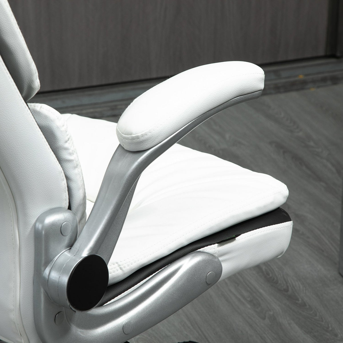 Ergonomic Office Chair Height-Adjustable, Folding Armrests, Rocker Function, 69X67X113-121Cm
