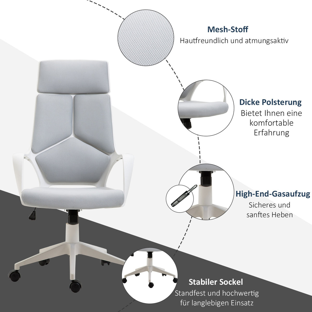 Ergonomic Office Chair, High Back, Adjustable Height