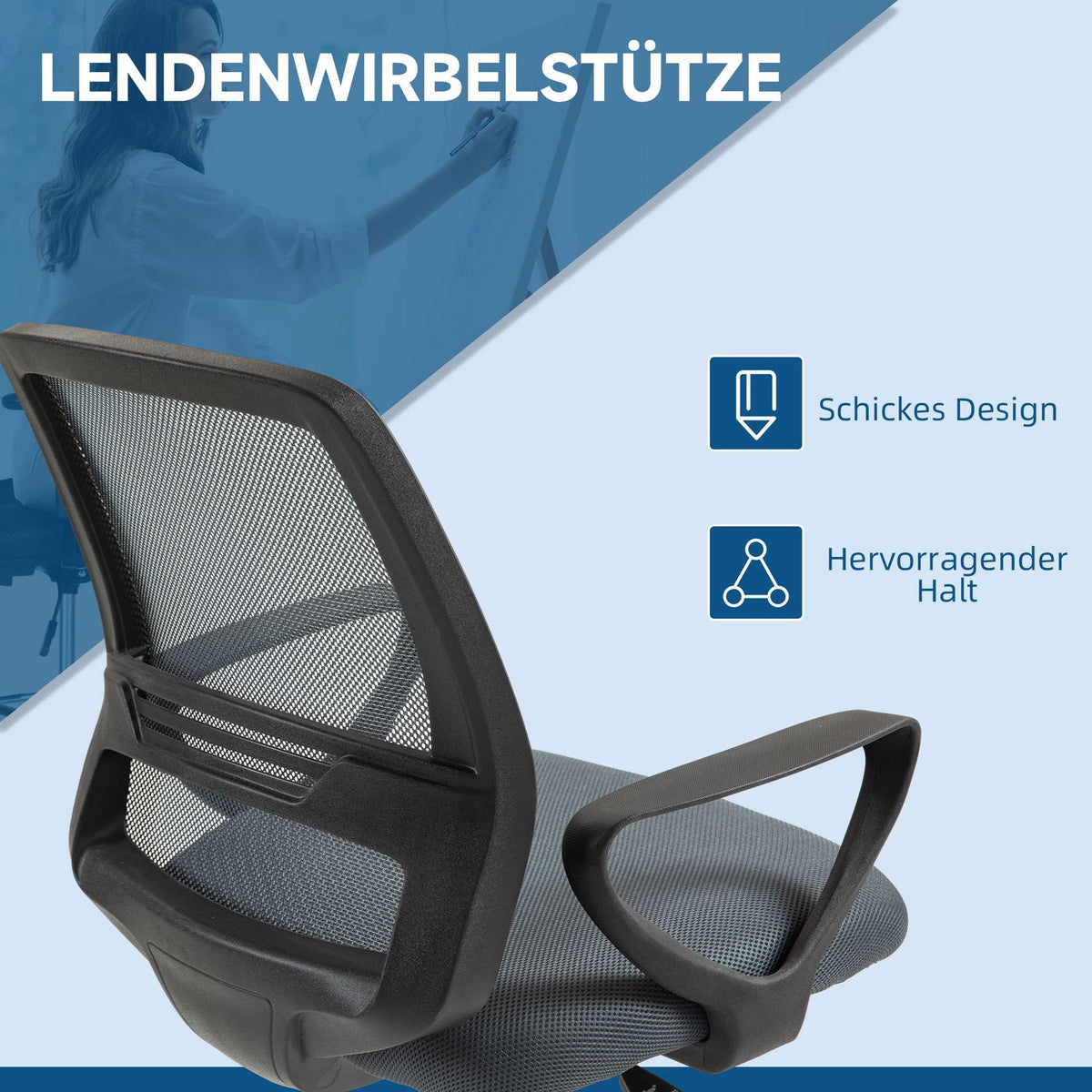 Ergonomic Office Chair with Armrests and Adjustable Footrest