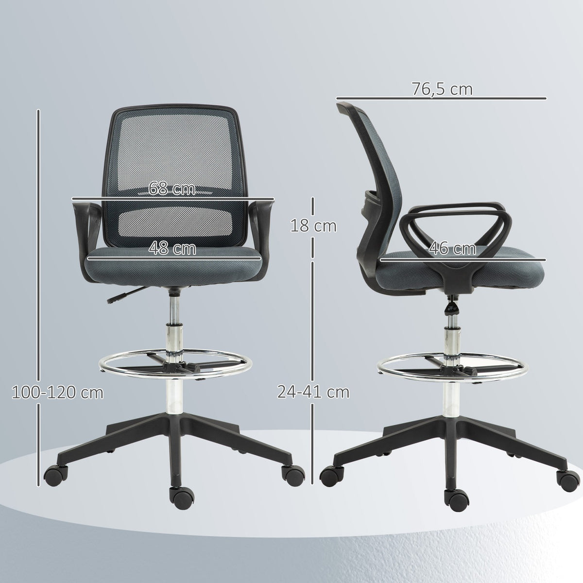 Ergonomic Office Chair with Armrests and Adjustable Footrest