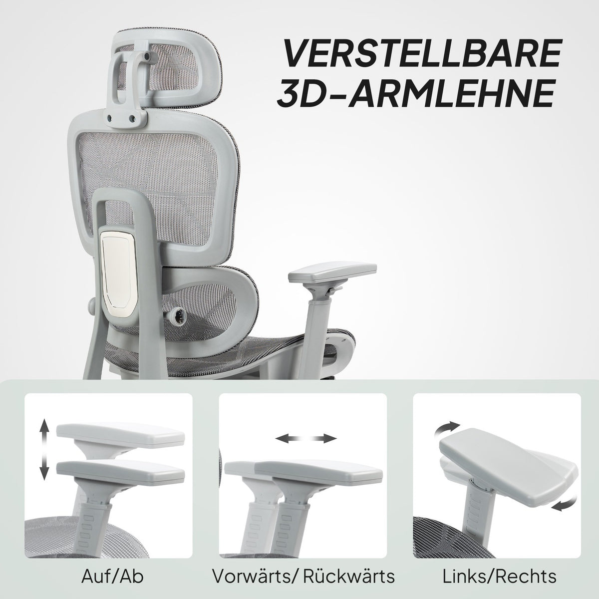 Ergonomic Office Chair with Footrest, Reclining Backrest