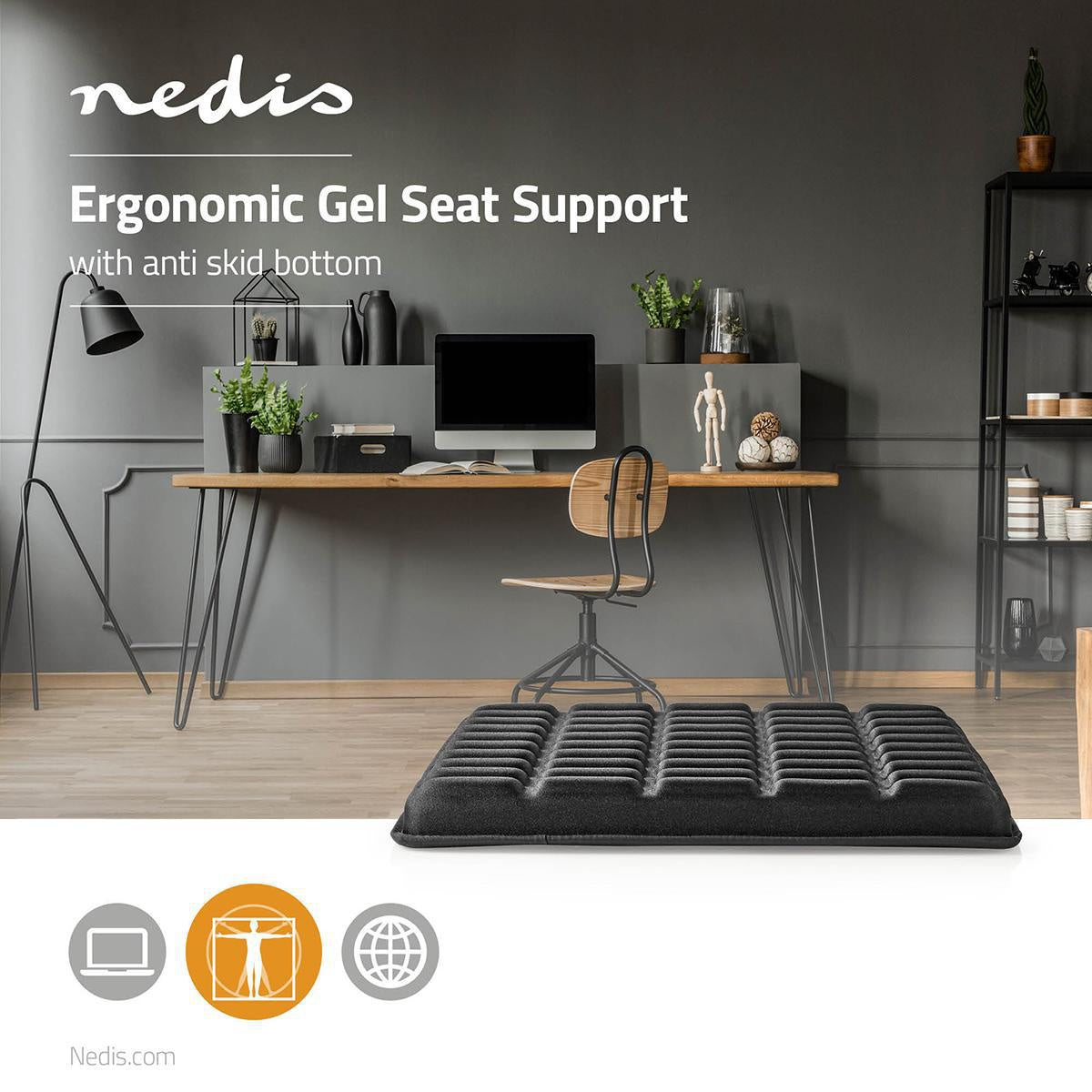 Ergonomic seat cushion | Gel | Black