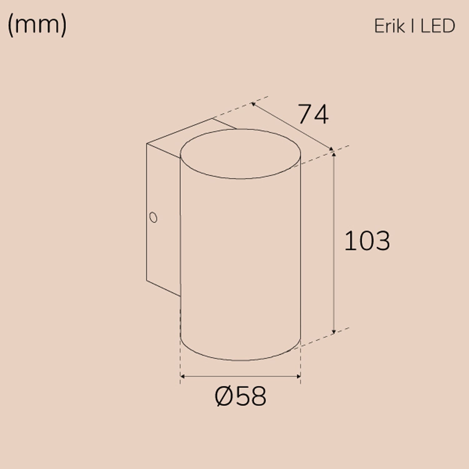Erik I Wall light LED IP65 3000K 2W 293lm Anthracite
