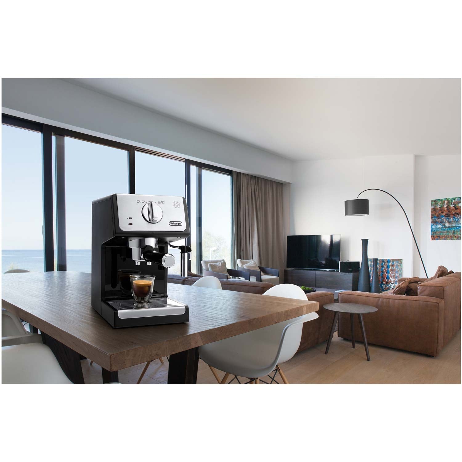 Espresso machine Manual ECP33.21.BK Active Line incl. milk frother