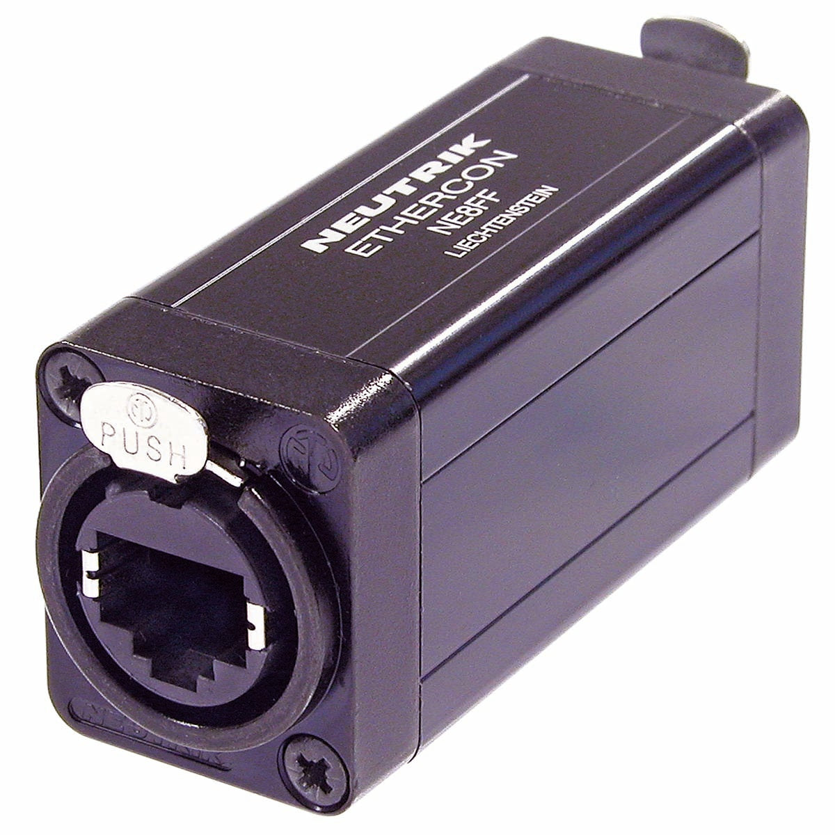 EtherCON RJ45 feed-through connector for cable extensions